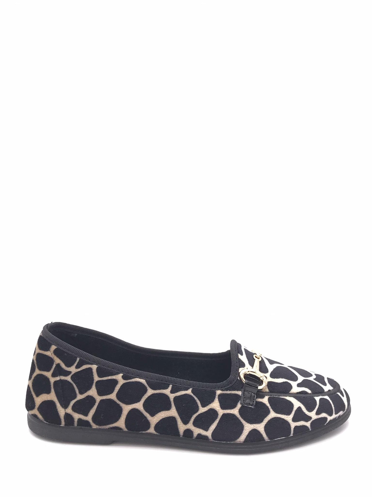 Pantofola Pika in panno con stampa giraffa nero-multi PA1281 NERO-MULTI GRUNLAND 