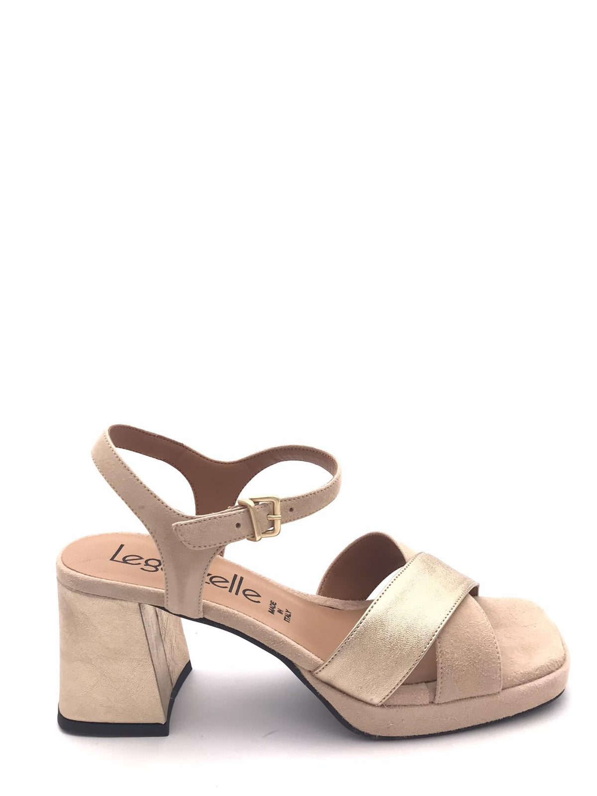 Sandalo plateau in camoscio catalina 808 BEIGE LEGAZZELLE 