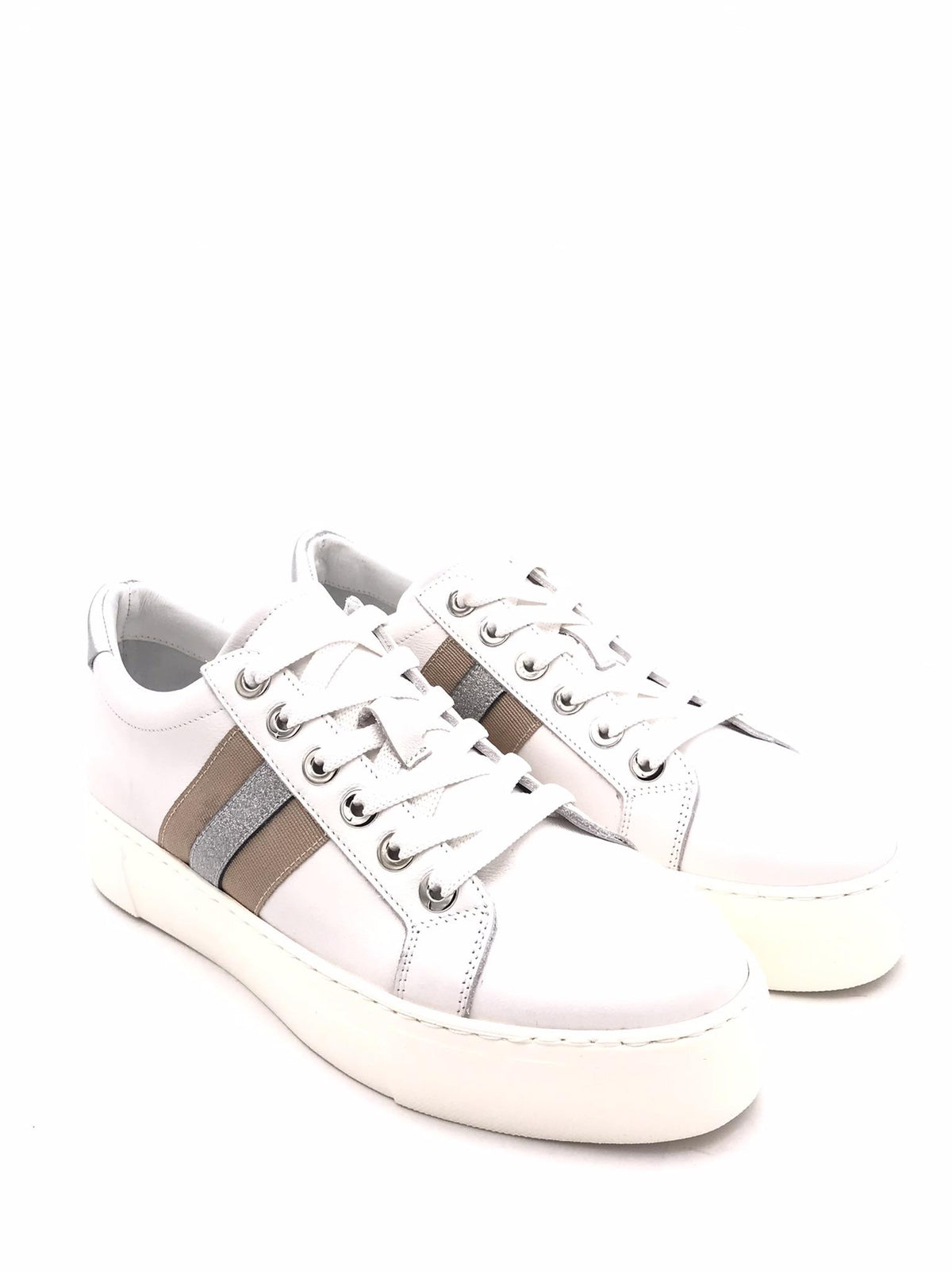 Sneakers donna Maddy in pelle bianca