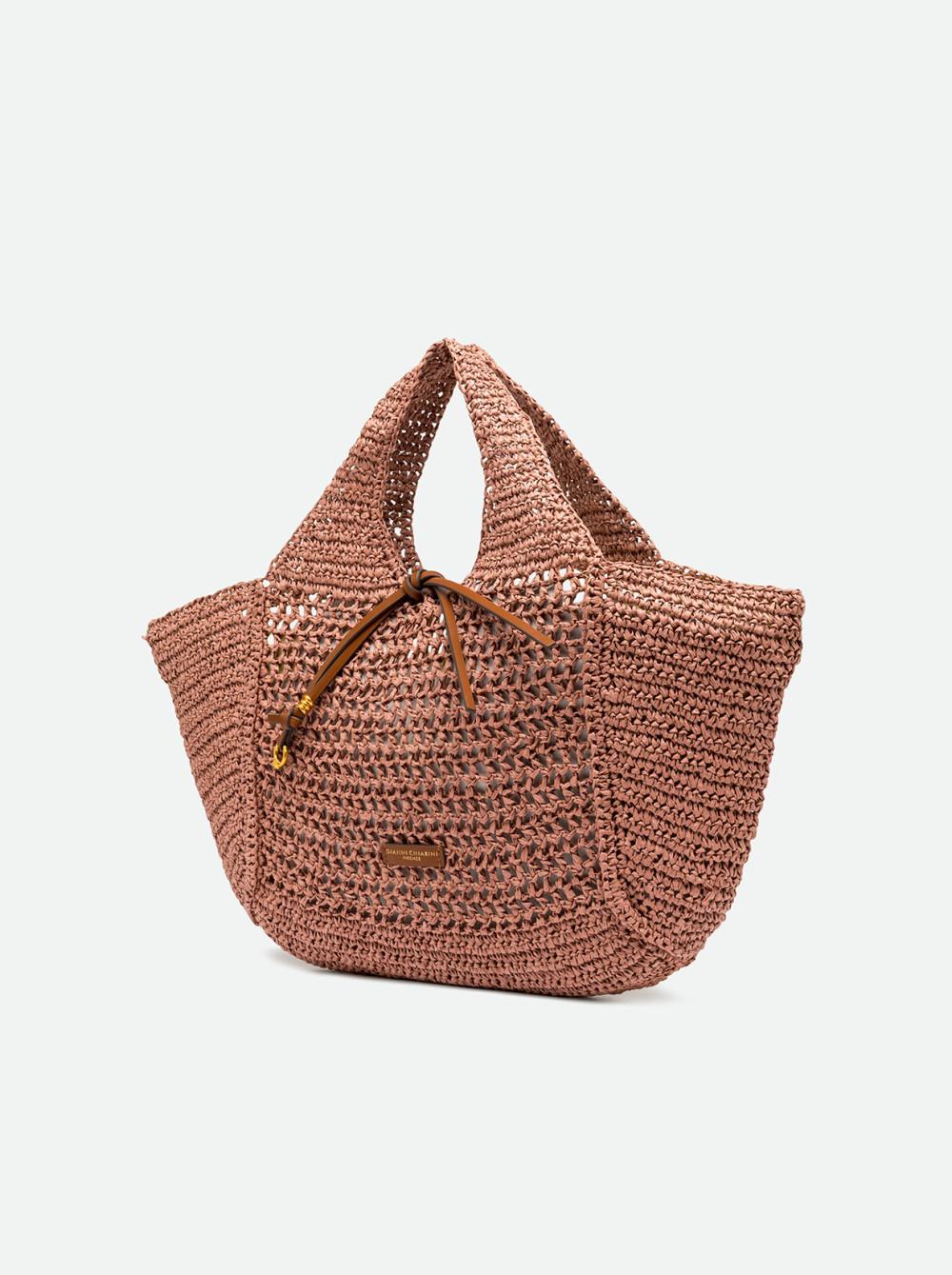 Borsa nefeli in paglia blush BS11953 ROSA ANTICO GIANNI CHIARINI 