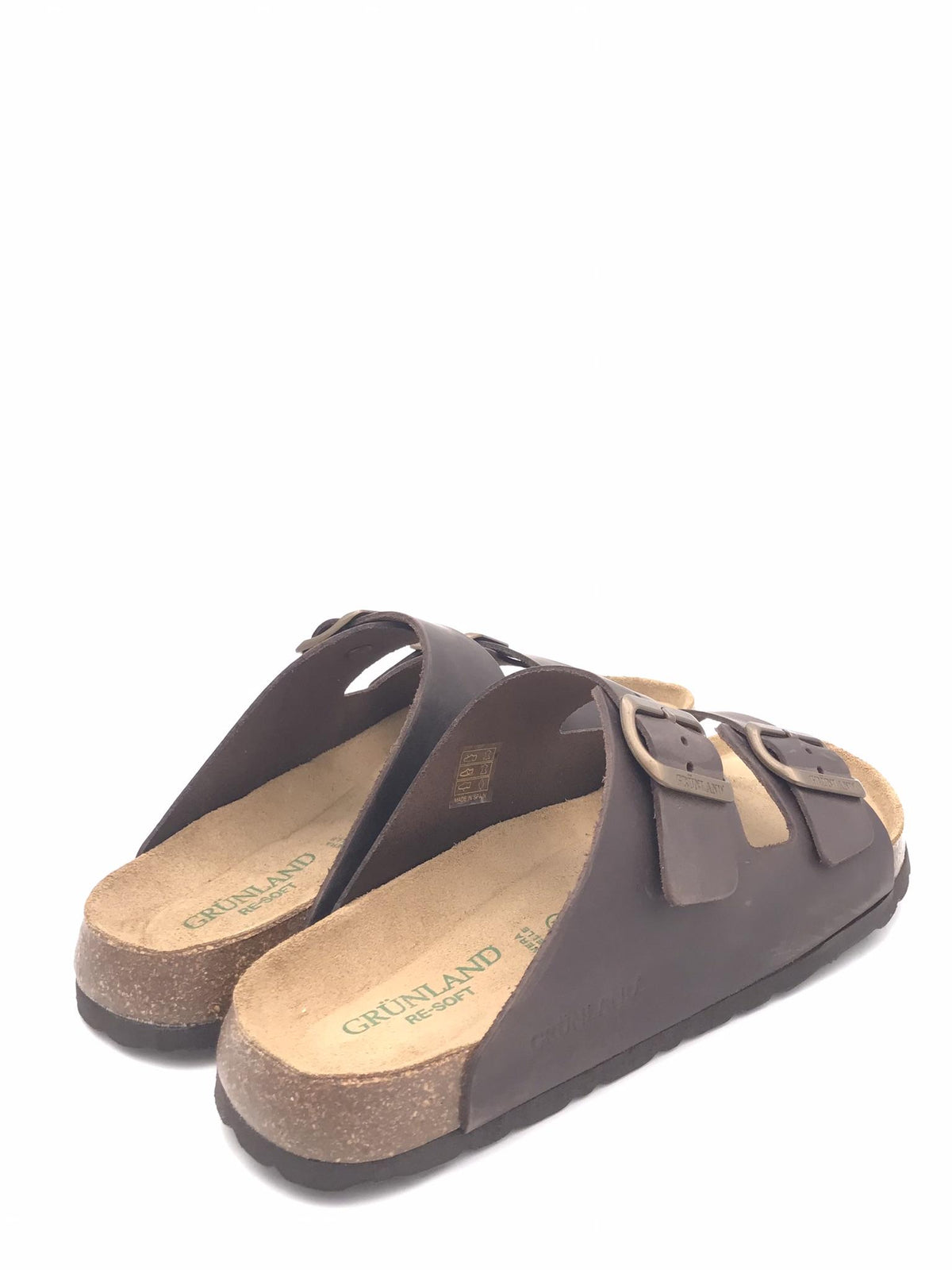 Ciabatta uomo Bobo doppia fibbia mogano CB 1631 MARRONE GRUNLAND 