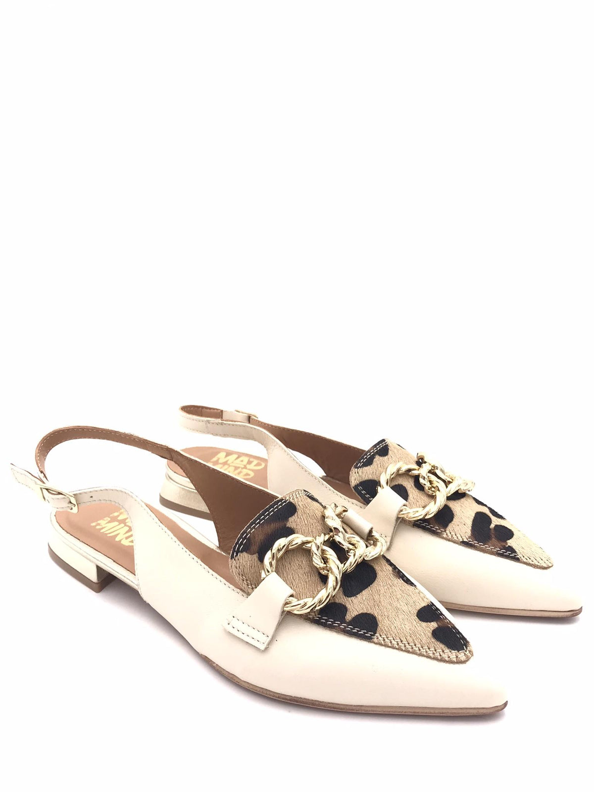 Sling back beige-leo