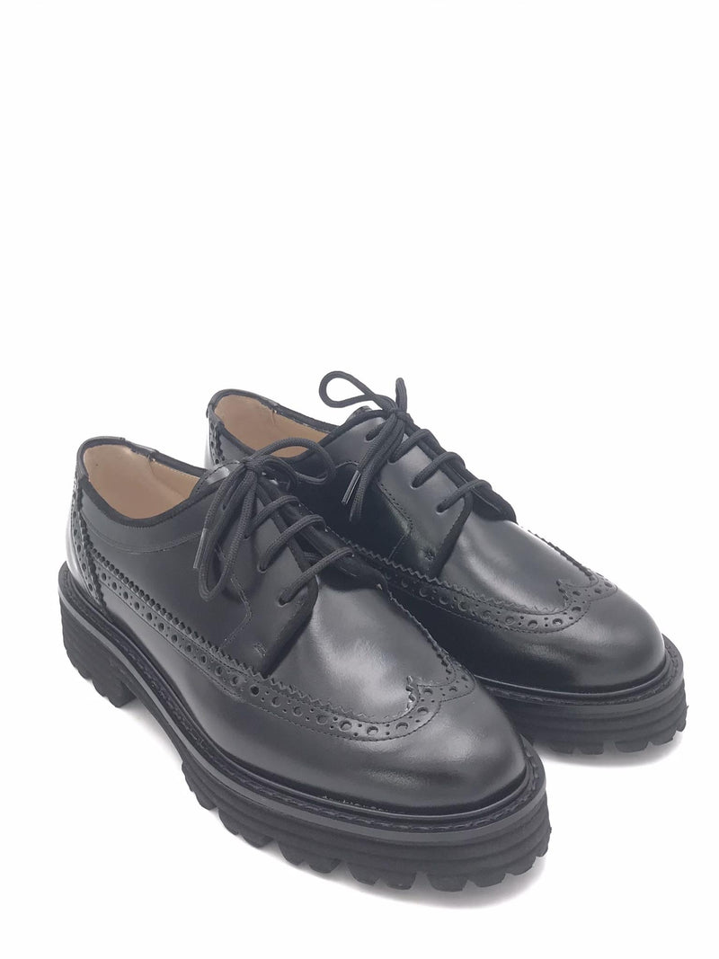 Scarpa allacciata Helena stile inglese nera 082 NERO ZULIAN 