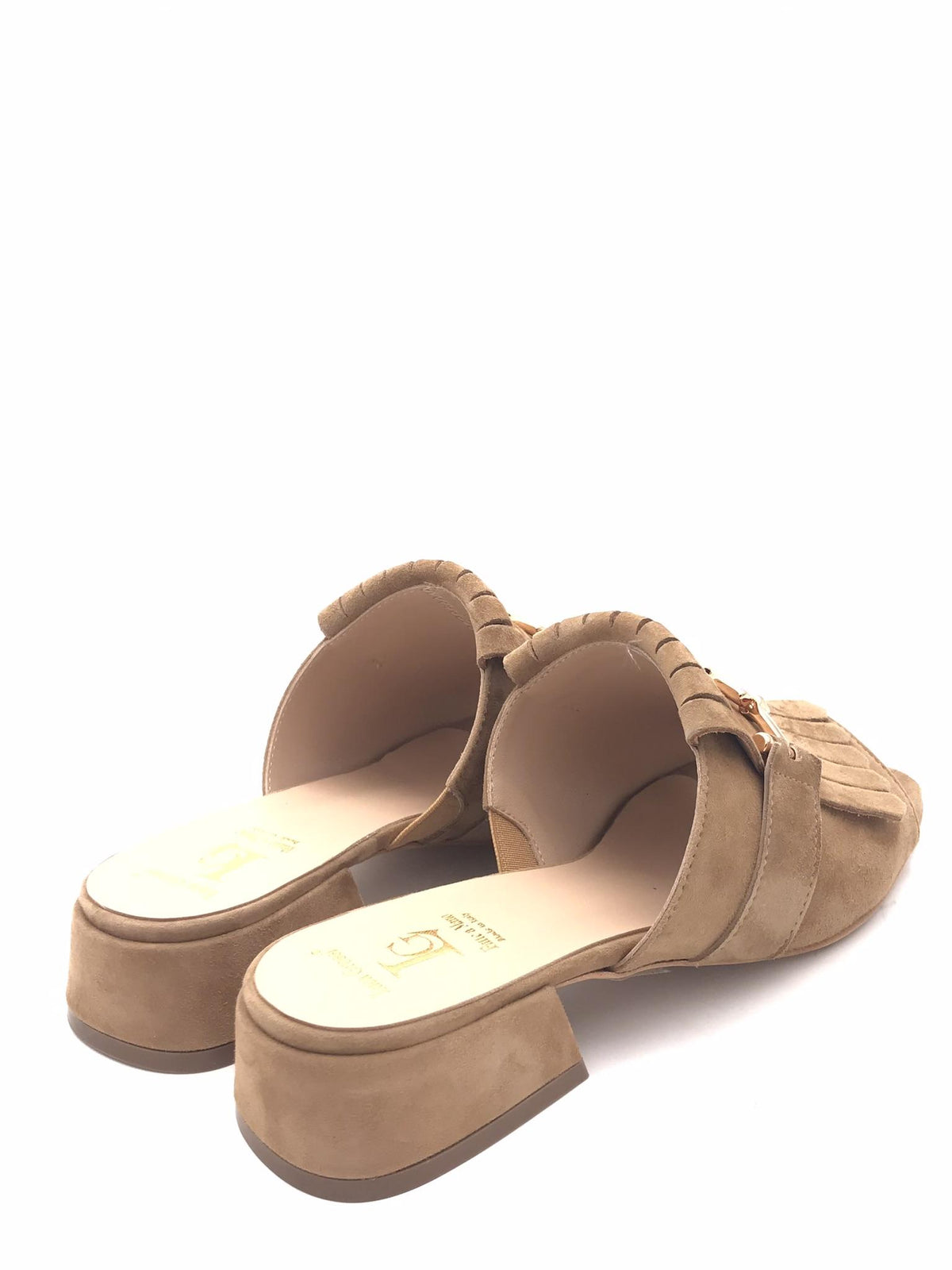 Ciabatta donna glass camoscio sella L246S CUOIO LUCA GROSSI 