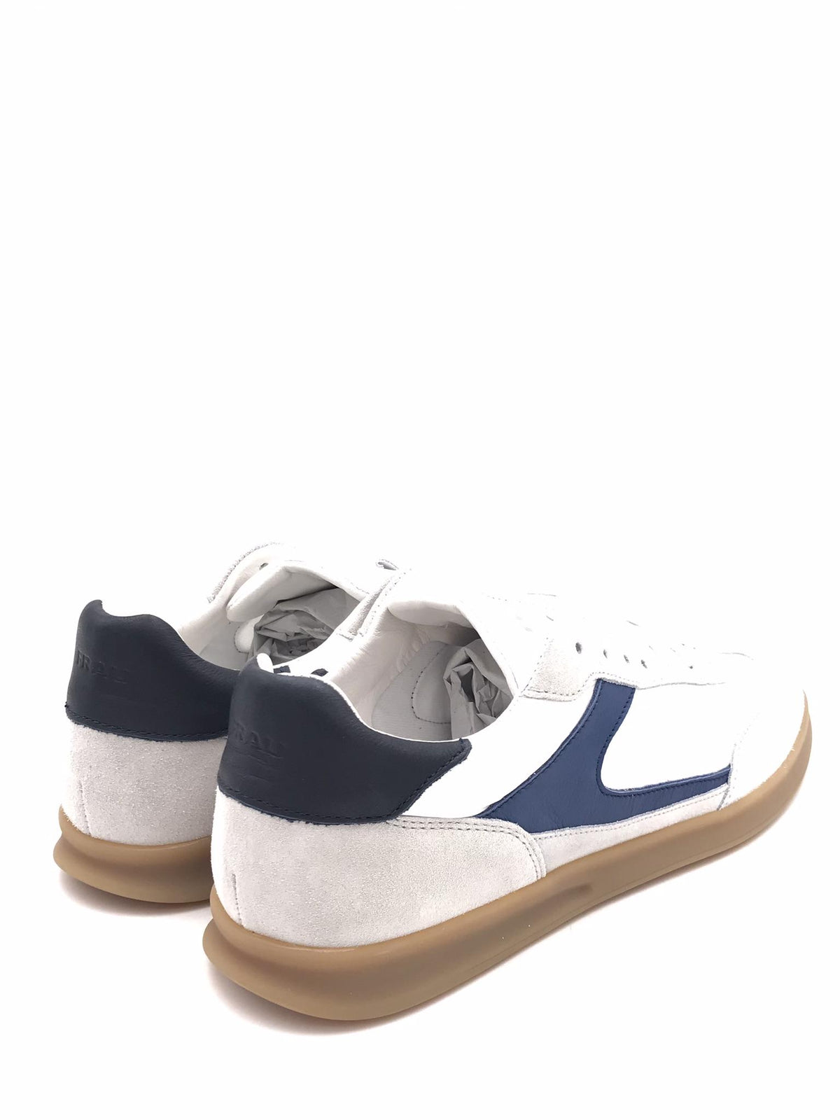 Sneakers uomo in pelle scamosciata e tessuto bianco 22D1 BIANCO FRAU 