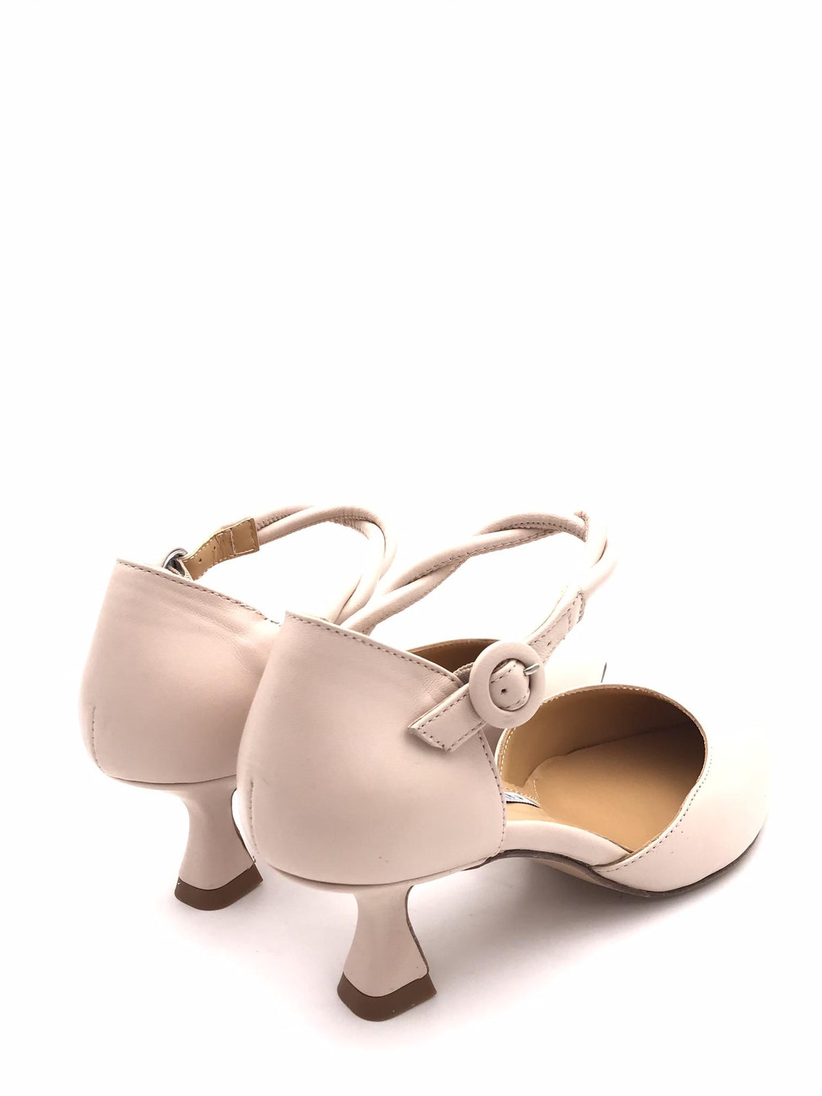 Scarpa Susy punta-tallone in nappa cipria