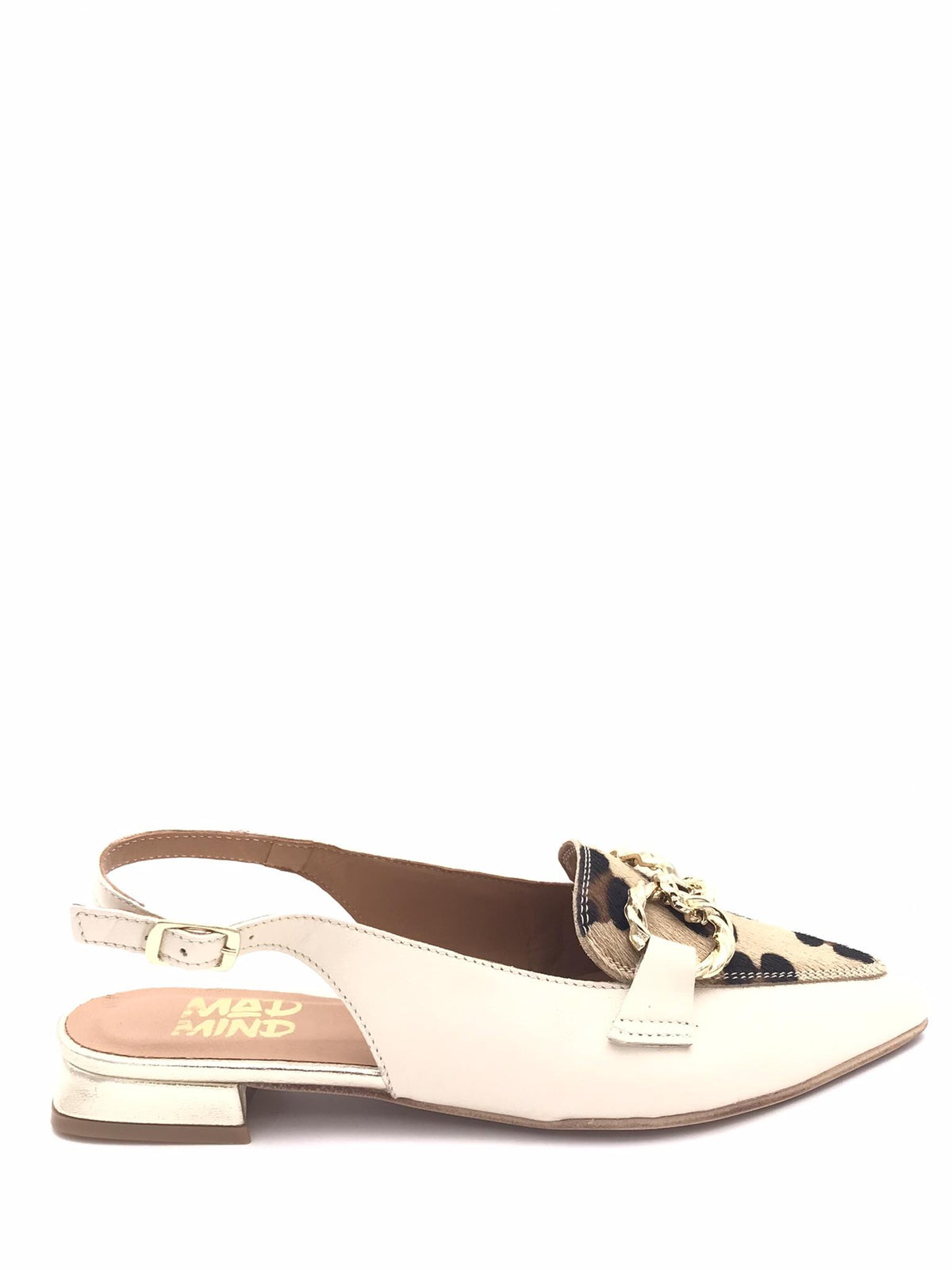 Sling back beige-leo