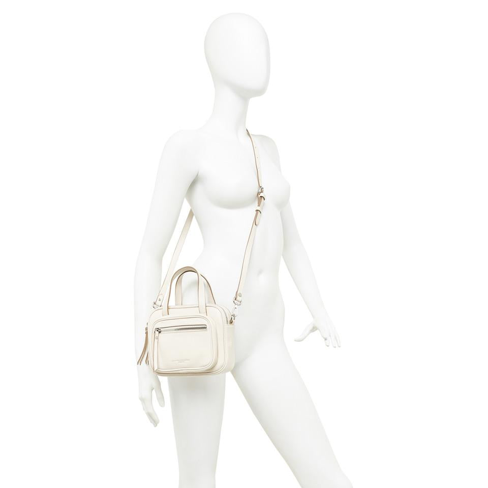 Borsa Carre small in pelle bottalata marble BS11805 LATTE GIANNI CHIARINI 