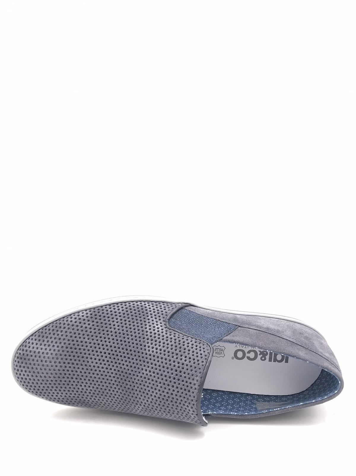 Scarpa Slip-on Brando in camoscio traforato blu