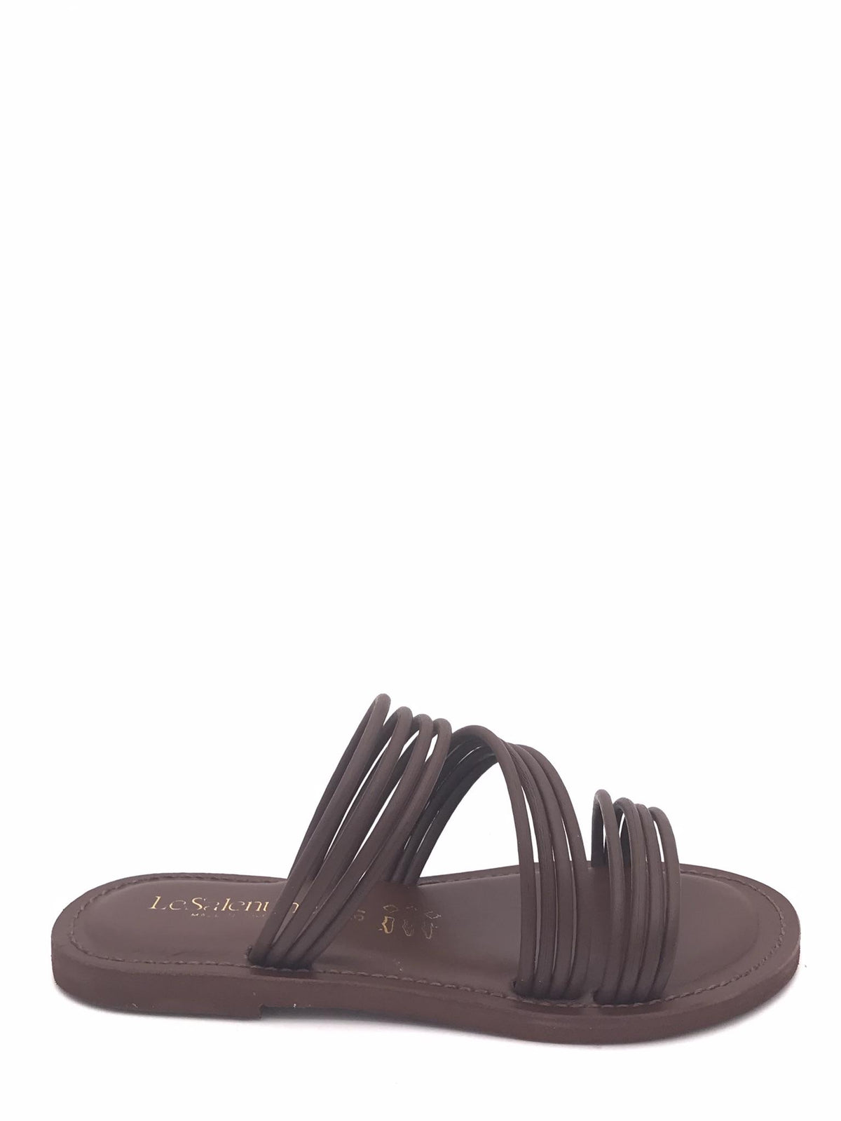Ciabatte fascette in pelle marrone 1186 MARRONE LE SALENTINE 