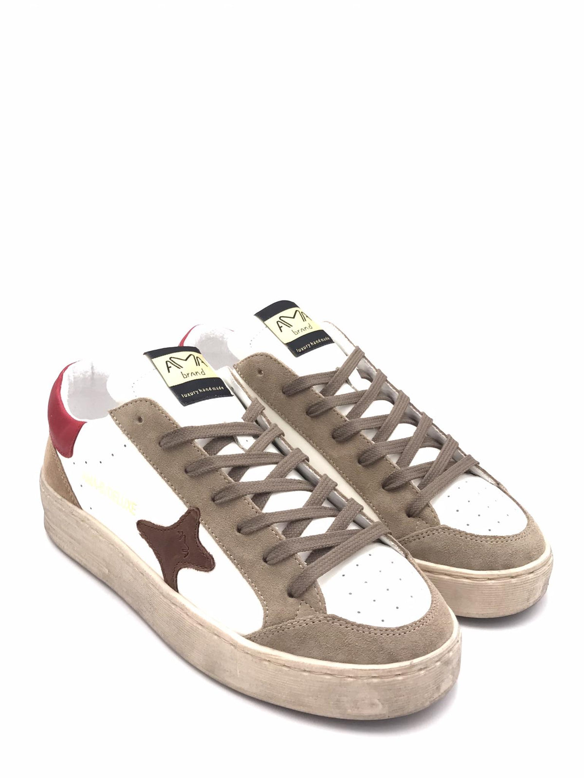 Sneakers Slam bianca-beige 4358 BIANCA-BEIGE AMA BRAND 