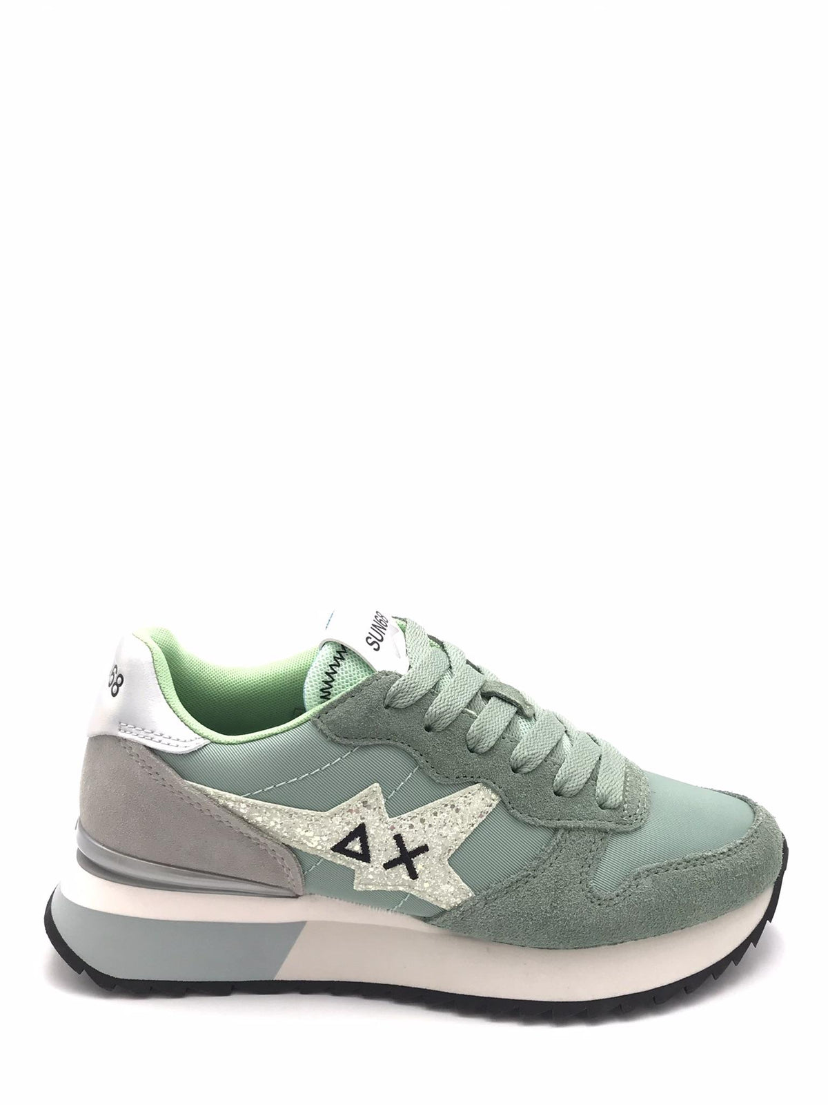 Sneakers Stargirl glitter logo verde salvia Z36214 SALVIA SUN 68 