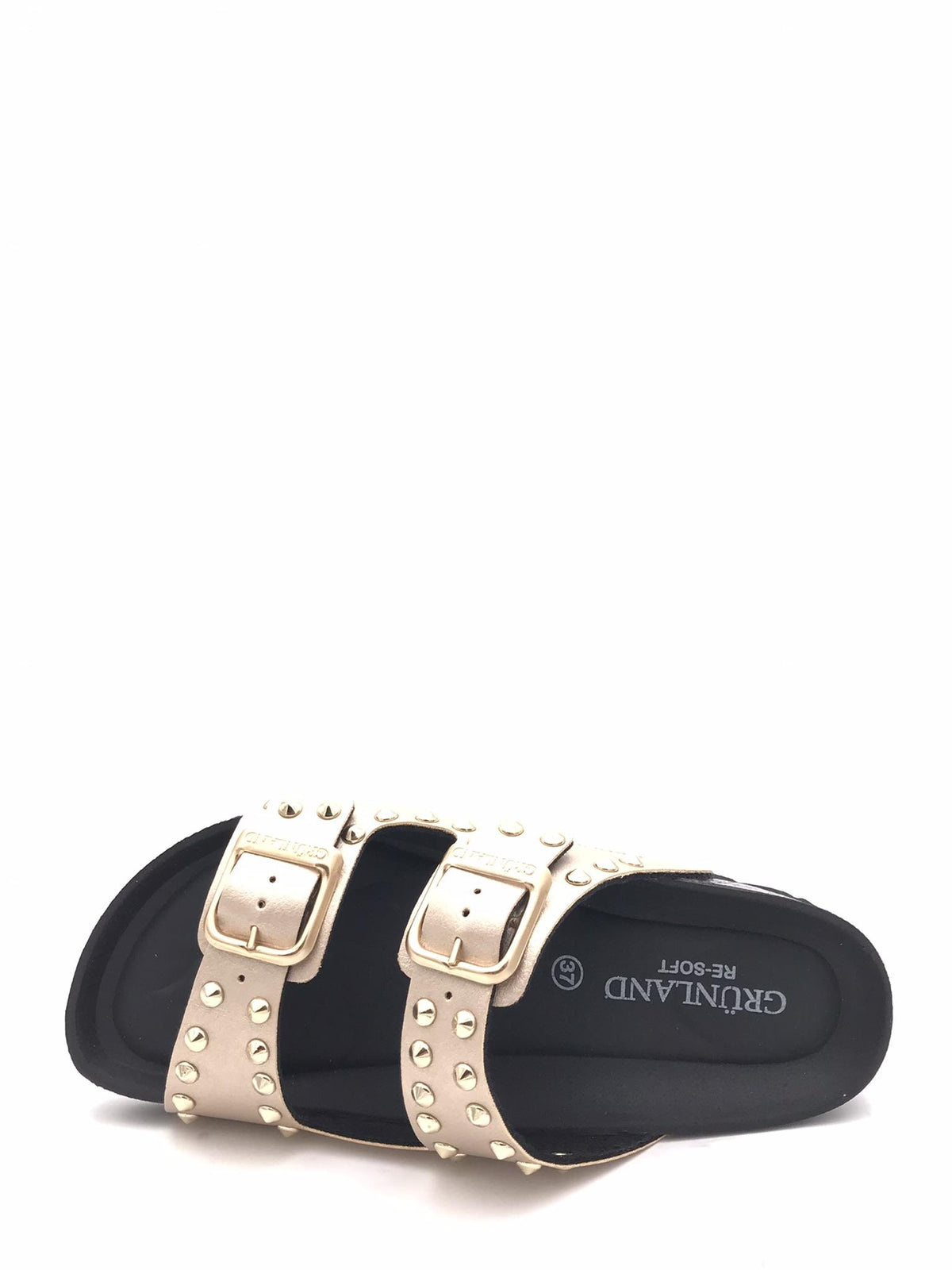 Ciabatte donna Sara platino con borchie CB 0737 PLATINO GRUNLAND 