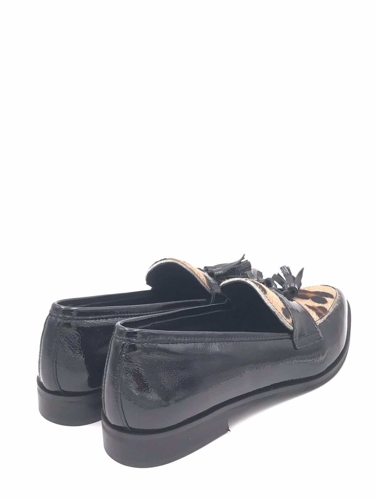 Mocassino in naplak nero e cavallino animalier 40001 NERO MAD MIND 