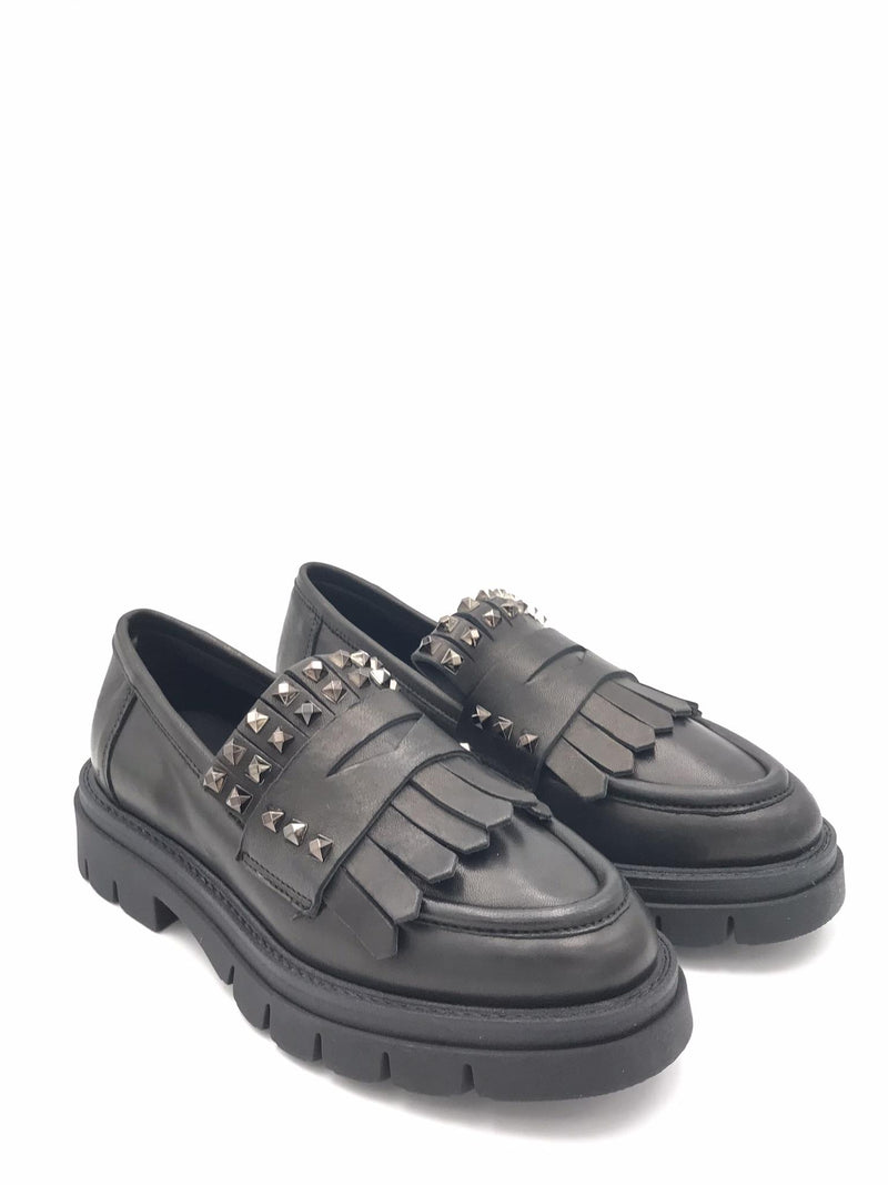 Mocassino Sidney nero con borchie PL4Y76 NERO ZULIAN 
