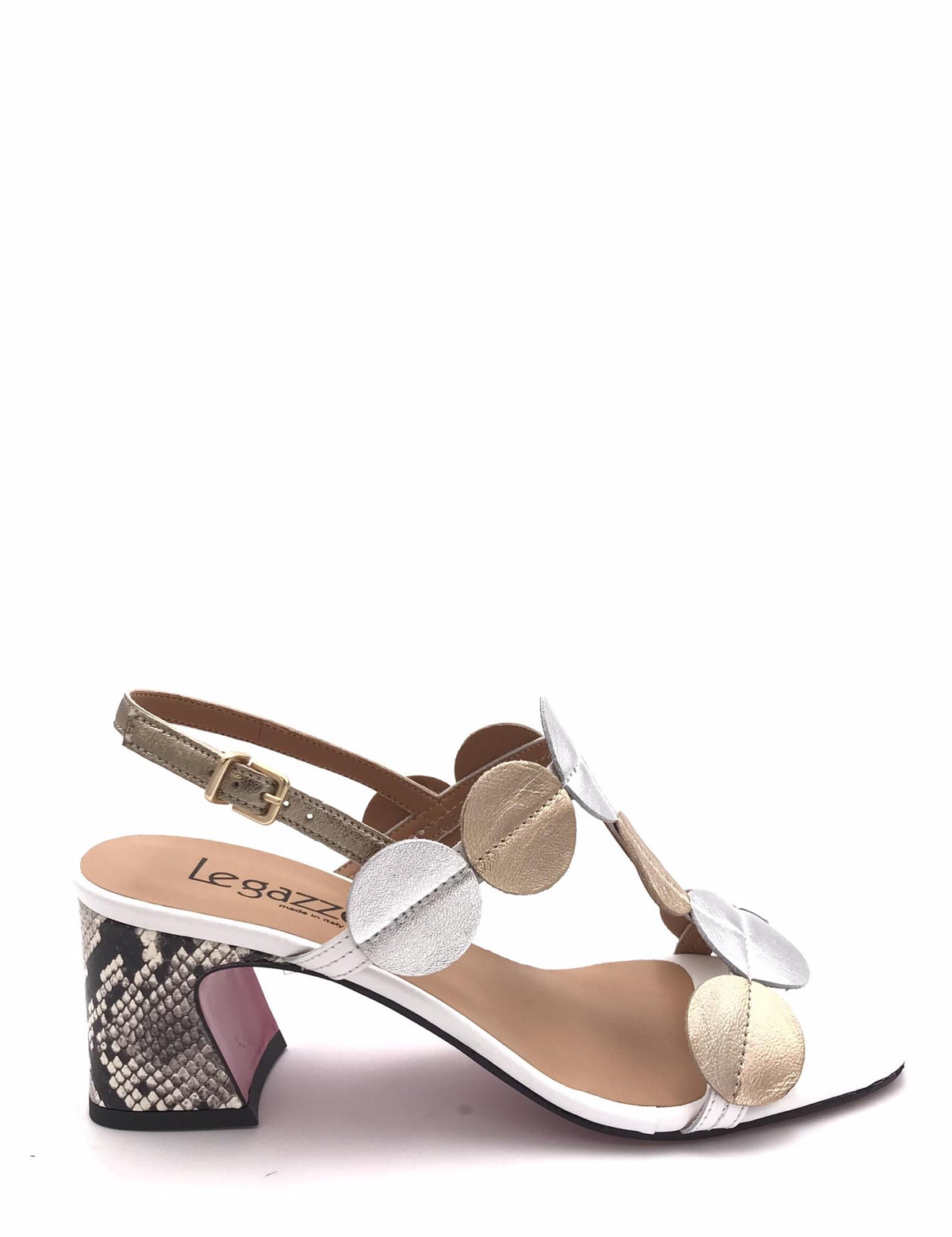 Sandali in pelle platino-argento 616 PLATINO/ARGENTO LEGAZZELLE 