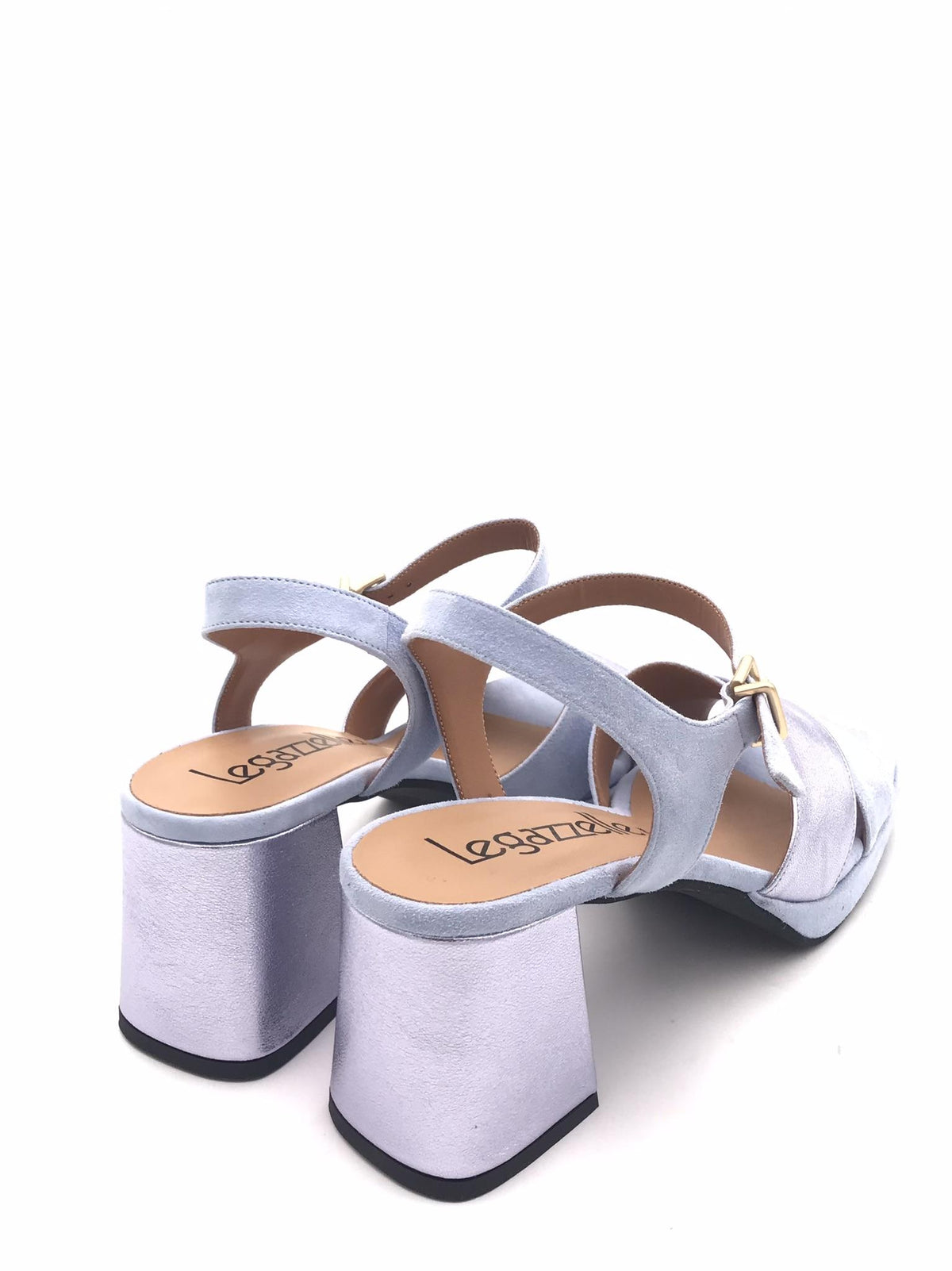 Sandalo plateau in camoscio xeno 808 AZZURRO LEGAZZELLE 