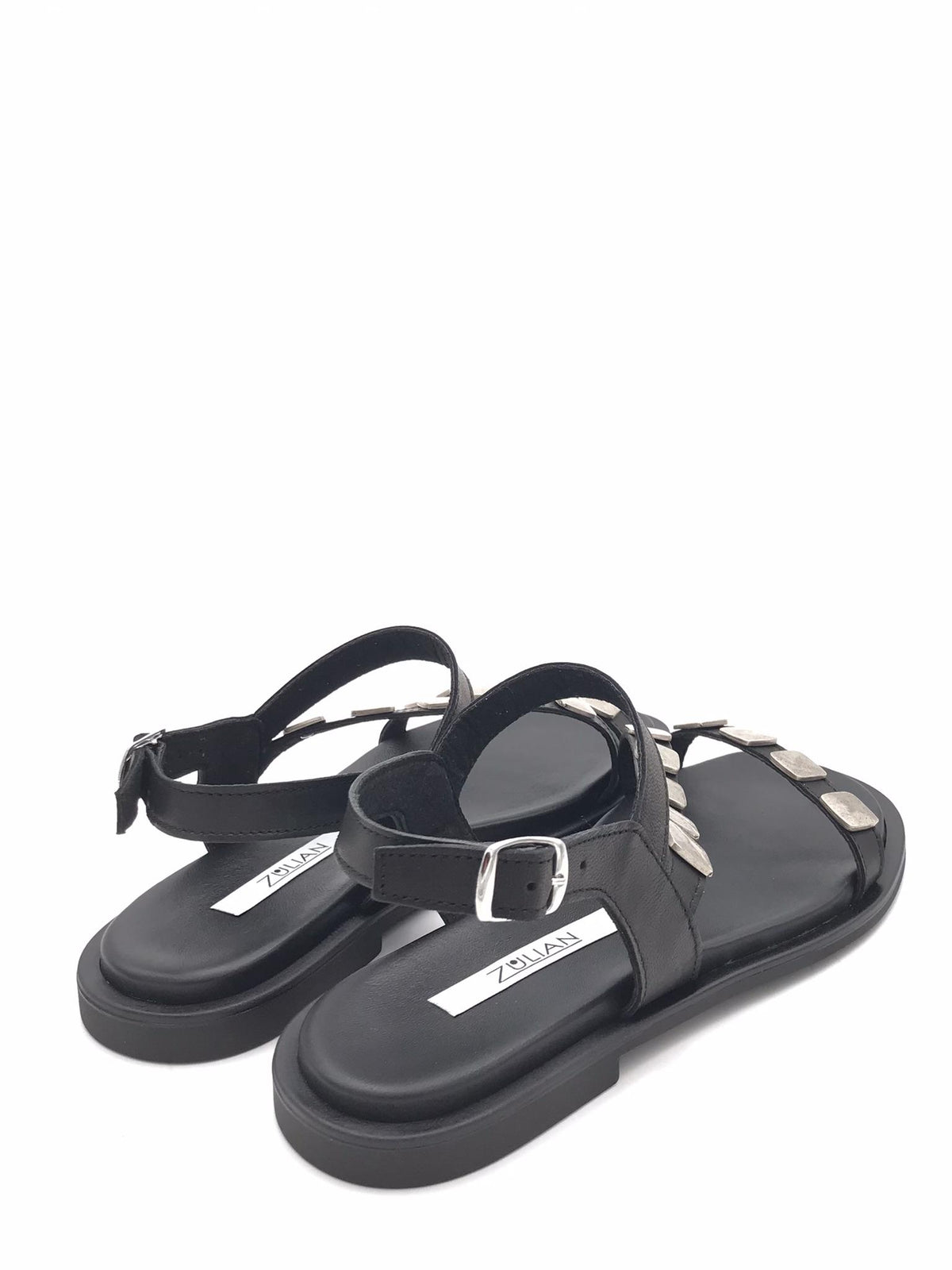 Sandalo nero borchie PL457 NERO ZULIAN 