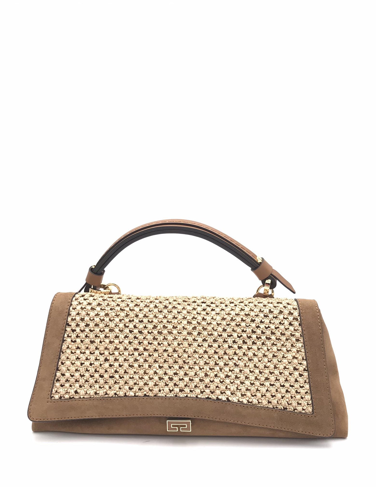 Borsa Kendall small in raffia naturale e camoscio marrone 2737PT MARRONE LORISTELLA 