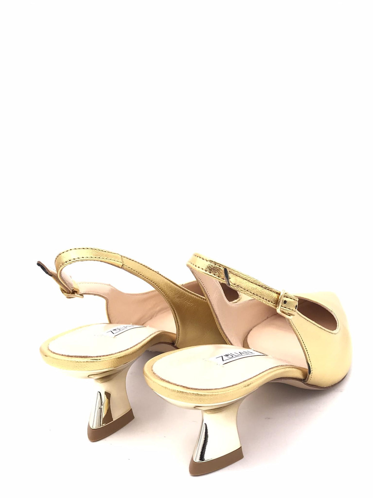 Sling back Magda in pelle laminata oro 1902 ORO ZULIAN 