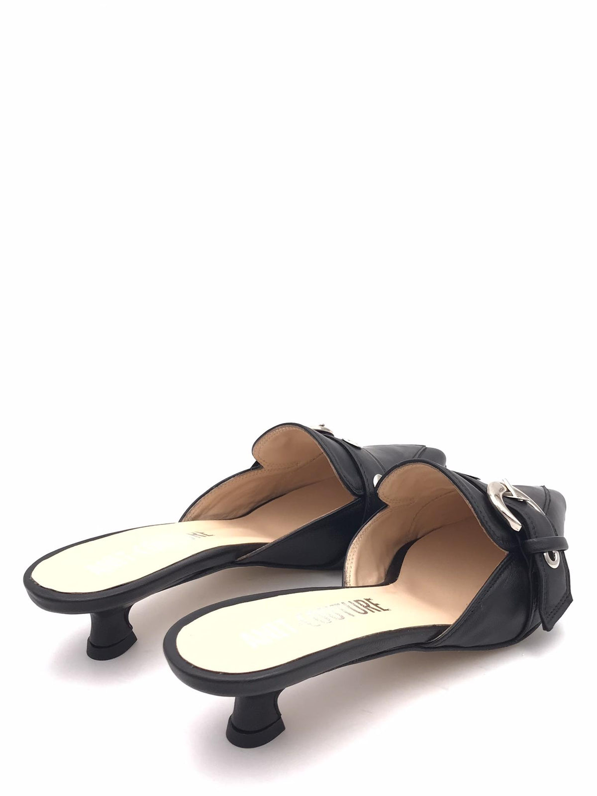Sabot Anit-couture in pelle nera
