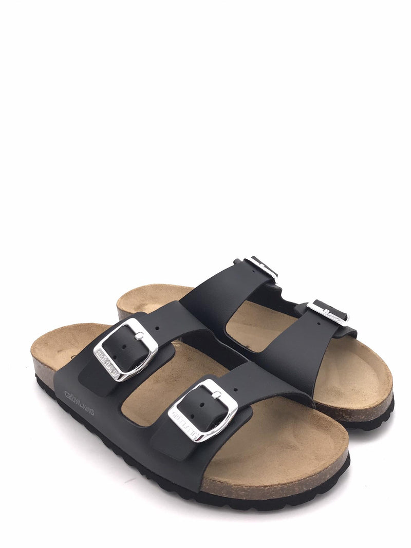 Ciabatta donna Sara doppia fascia nera CB 4018 NERO GRUNLAND 