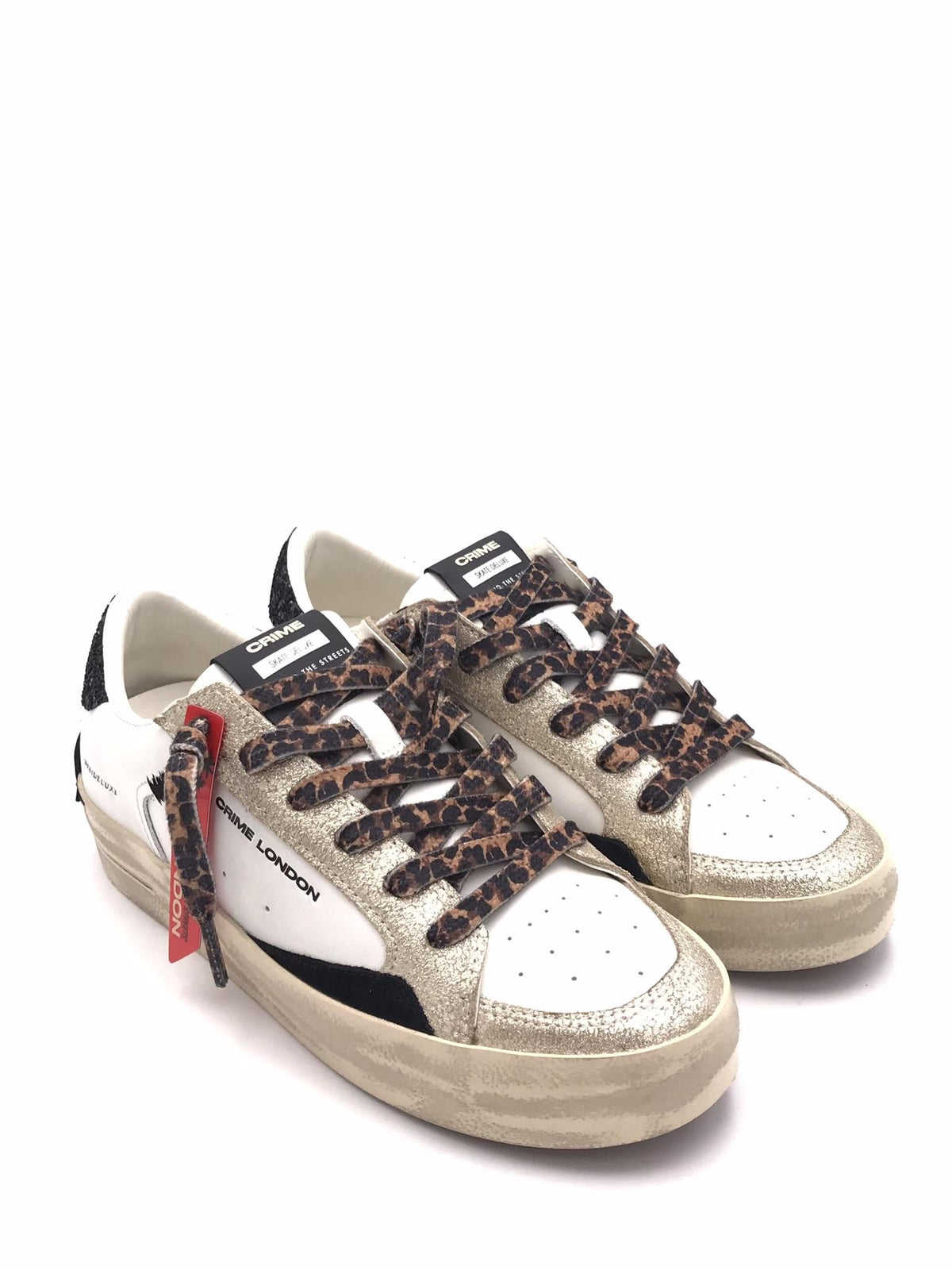 Sneakers sk8 delux bianca-oro 25113 BIANCA-ORO CRIME LONDON 