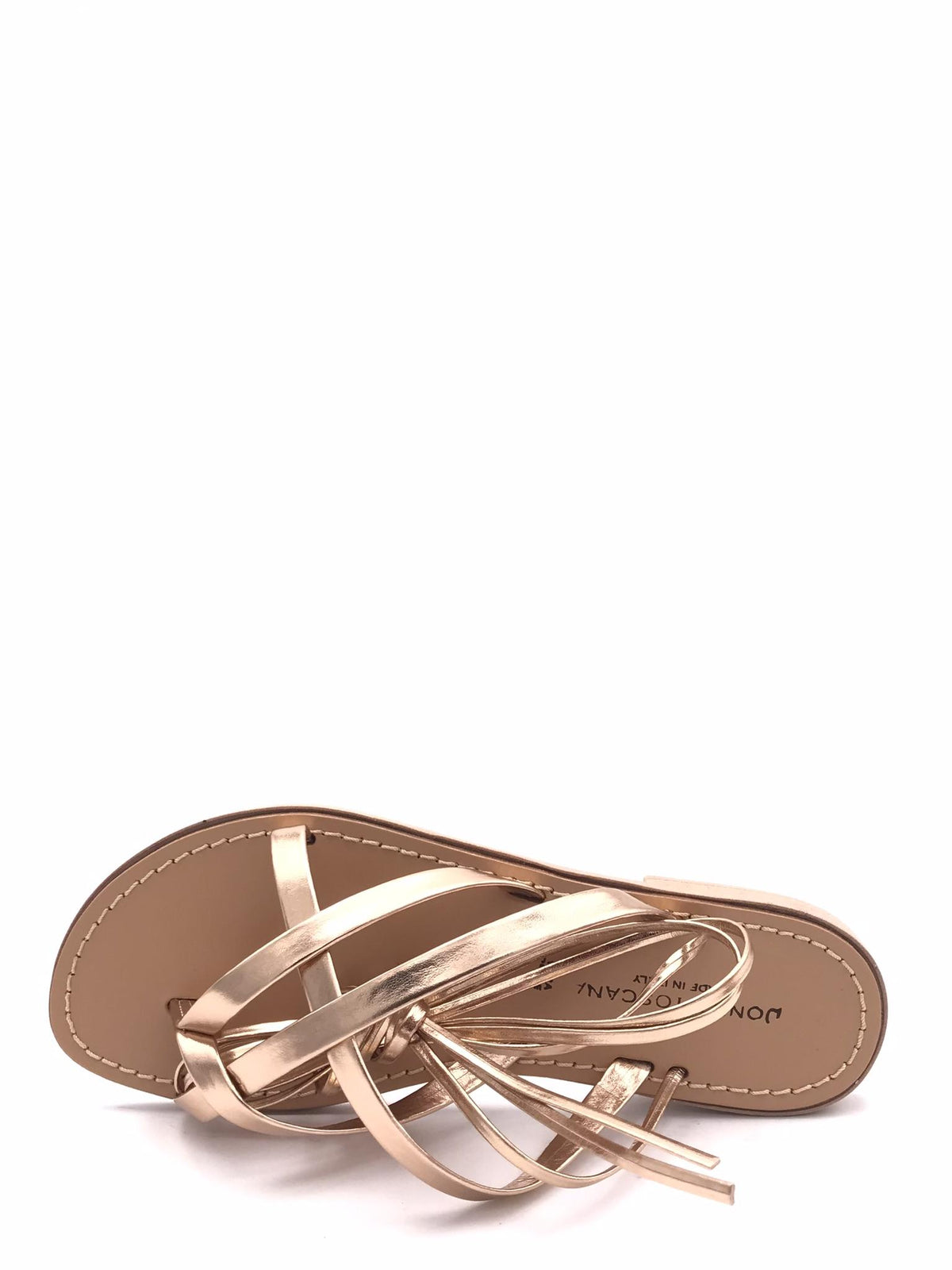 Sandalo infradito in pelle laminata rame LIDO 819 RAME DONNA TOSCANA 