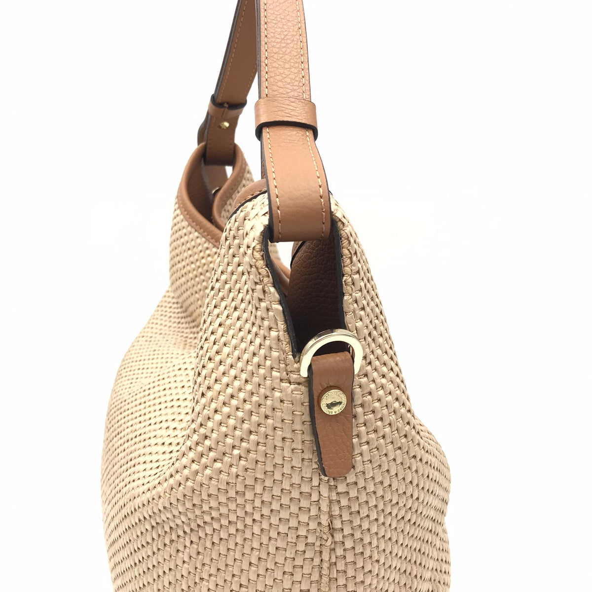 Borsa Ingrid small in raffia naturale-cuoio 2770PE NATURALE/CUOIO LORISTELLA 