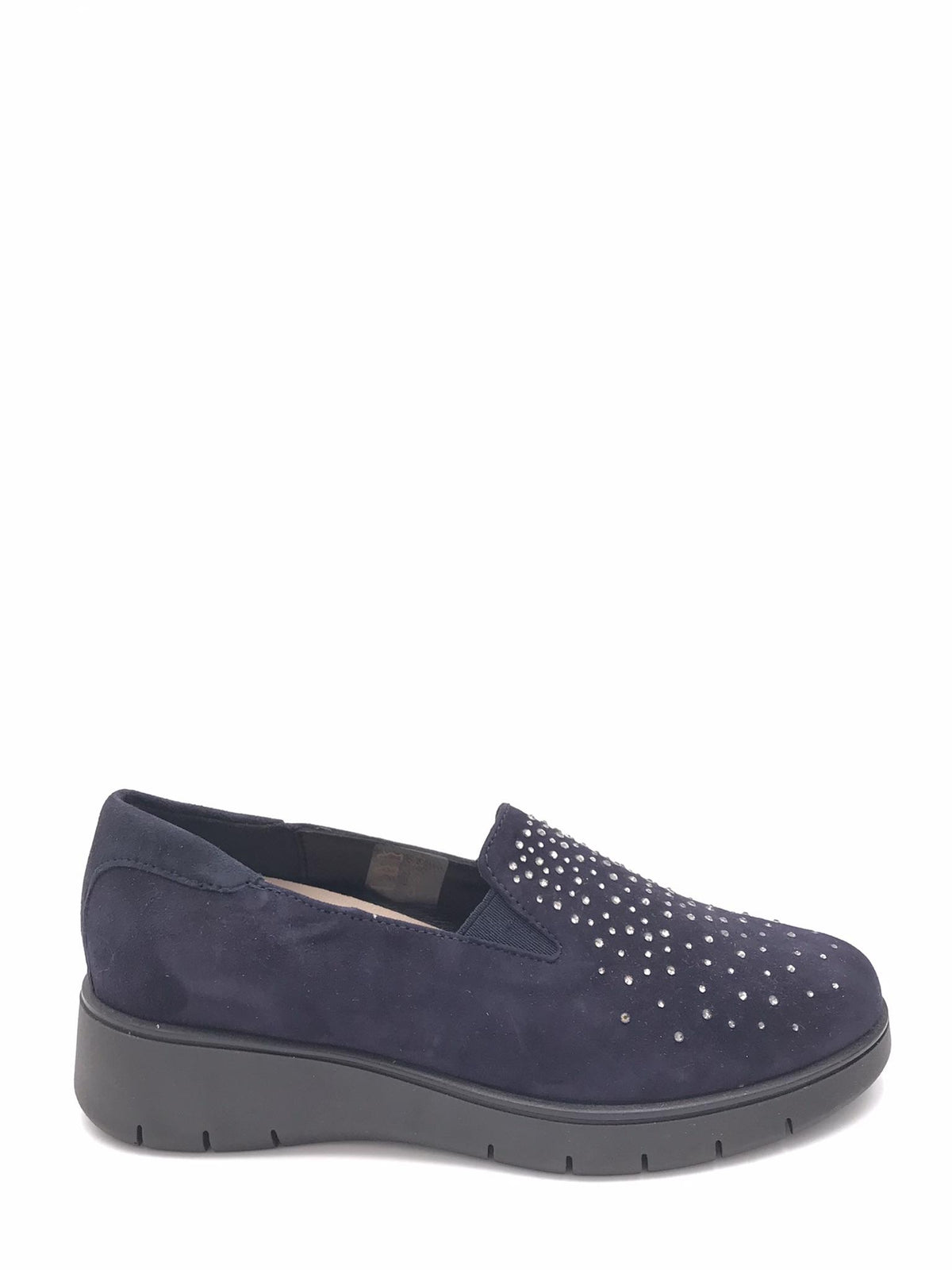 Scarpa Tass in camoscio blu con strass<BR/> SC2179 BLU GRUNLAND 