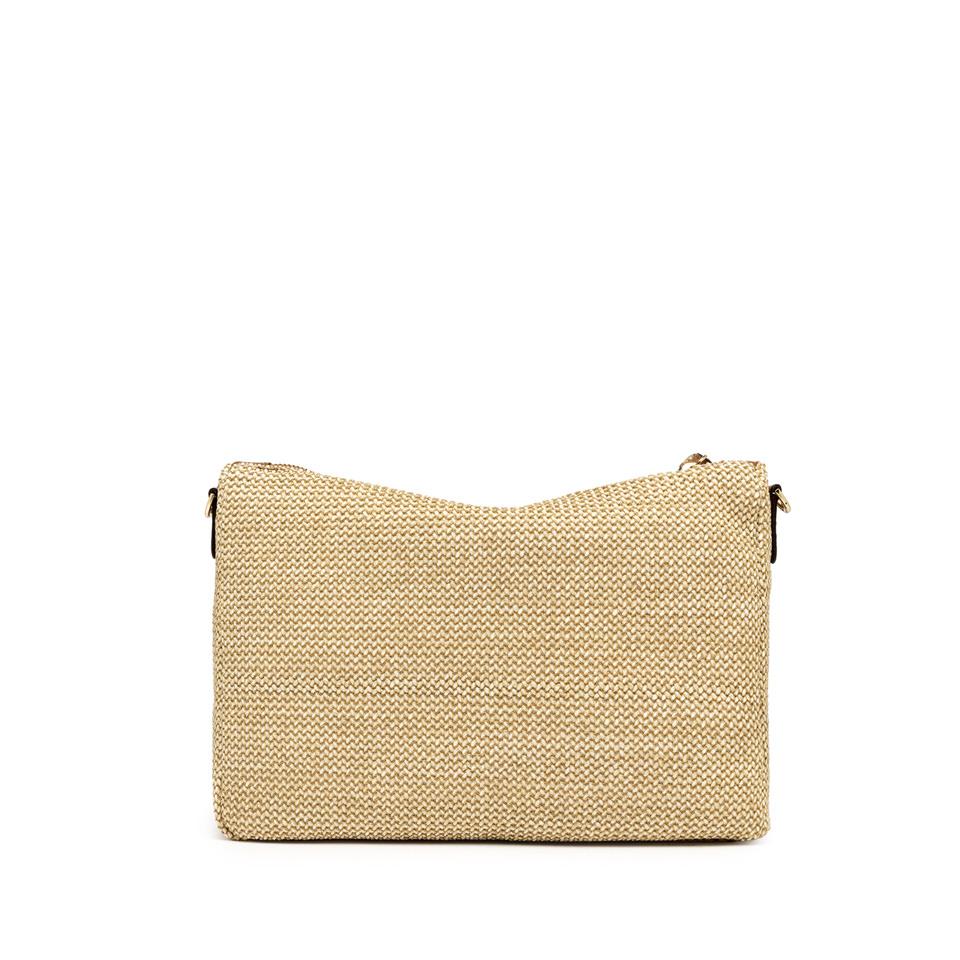 Borsa Nora pouch in raffia naturale-cuoio BS10225 TWIST-LSNATURALE/CUOIO GIANNI CHIARINI 