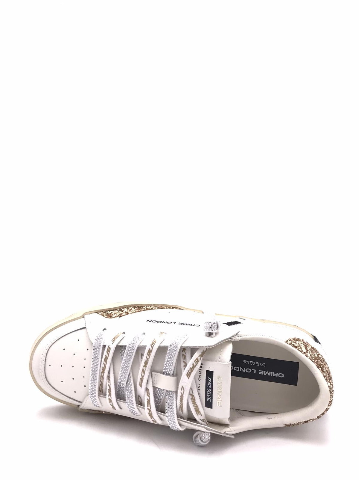 Sneakers Sk8 delux bianca e argento 29102 BIANCO/ORO CRIME LONDON 