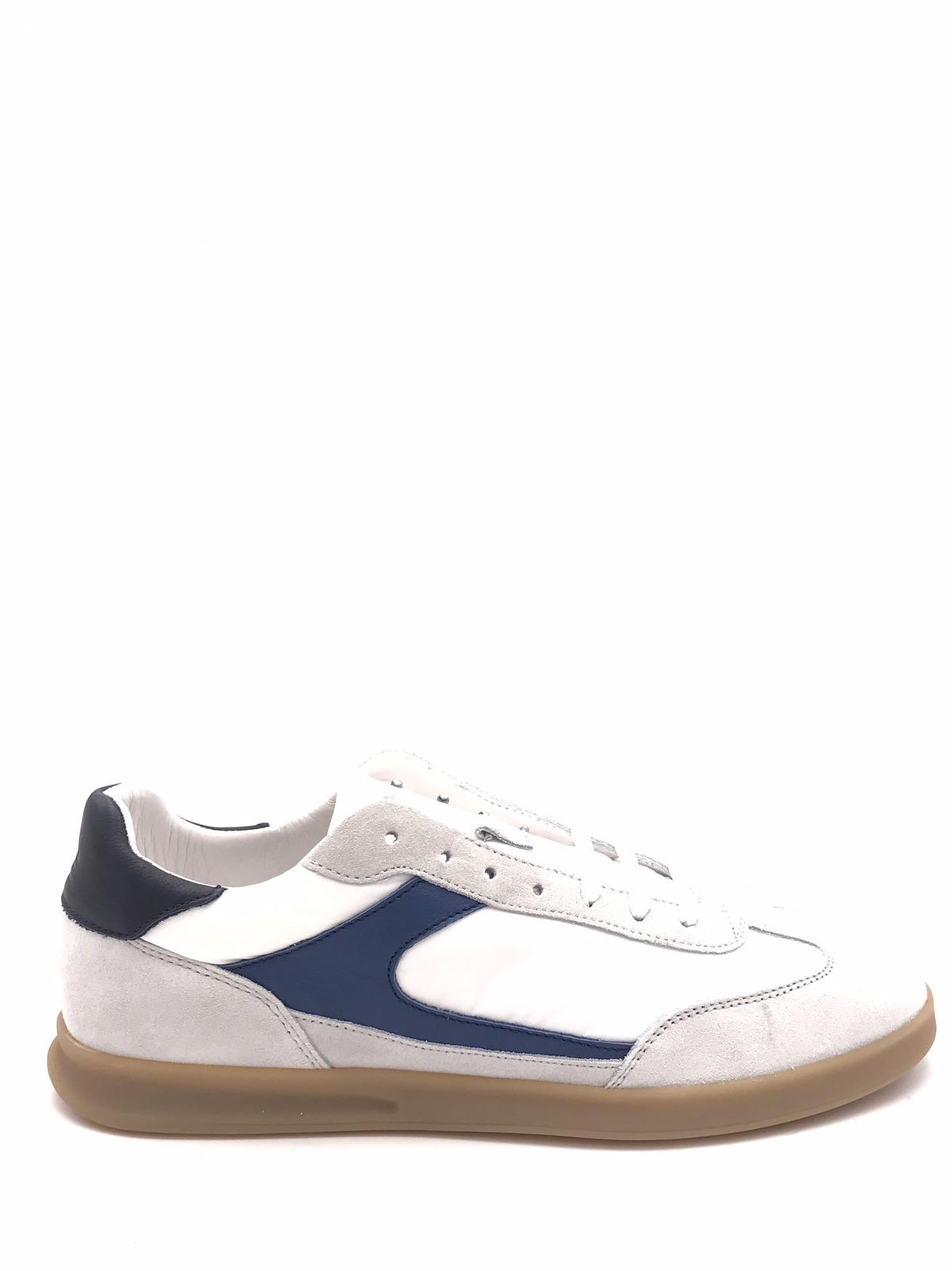 Sneakers uomo in pelle scamosciata e tessuto bianco 22D1 BIANCO FRAU 