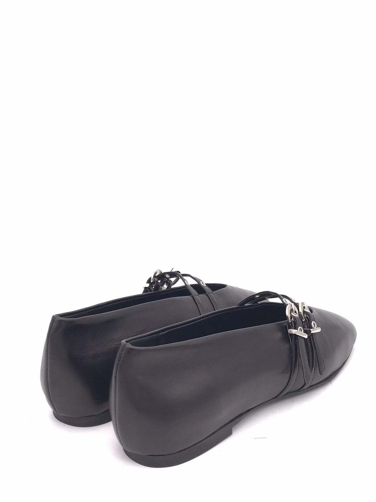 Ballerina in nappa nera con cinturini NA67 NERO ZULIAN 
