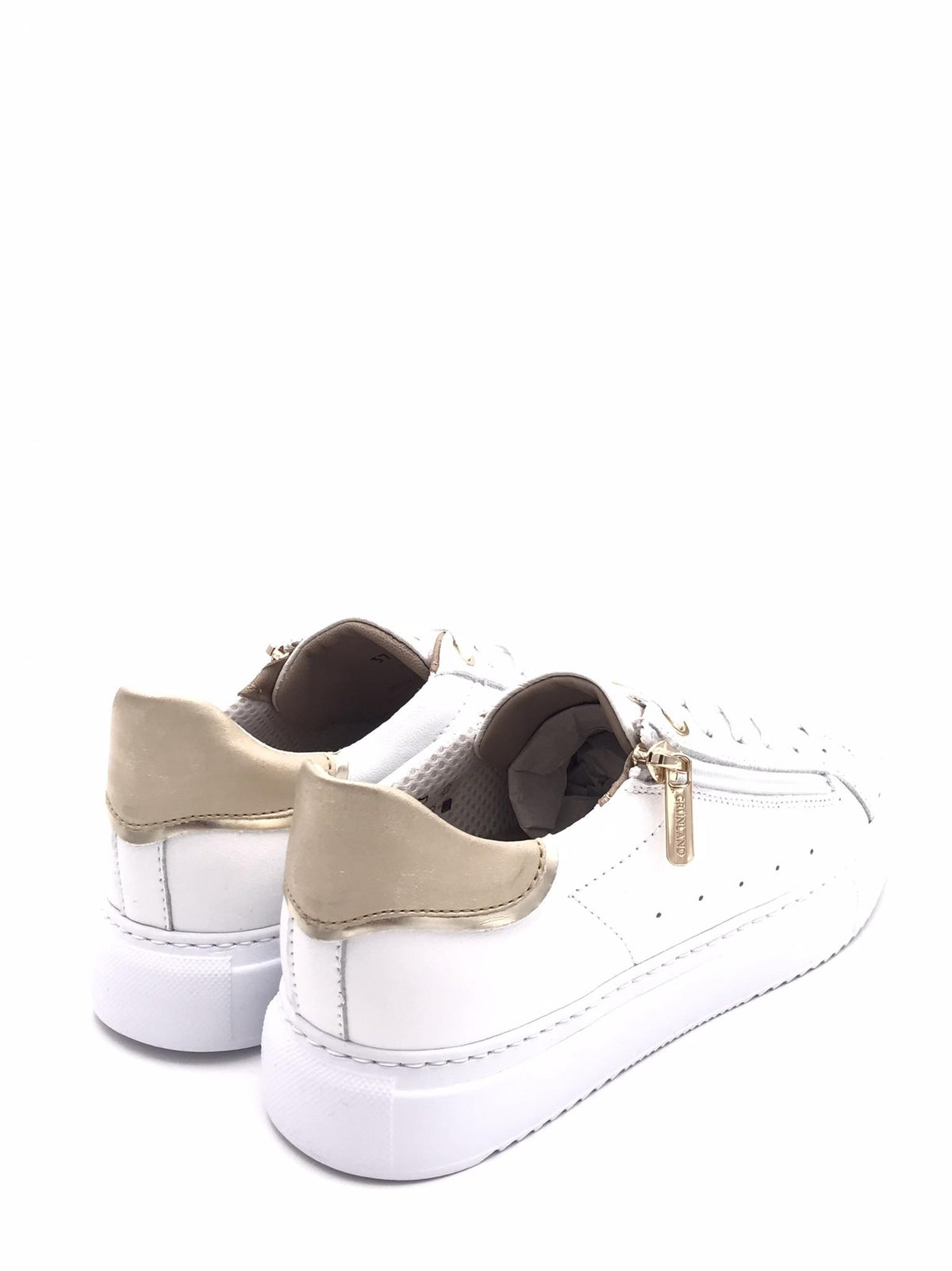 Sneakers Hoan con zip in pelle bianca SC6207 BIANCA GRUNLAND 