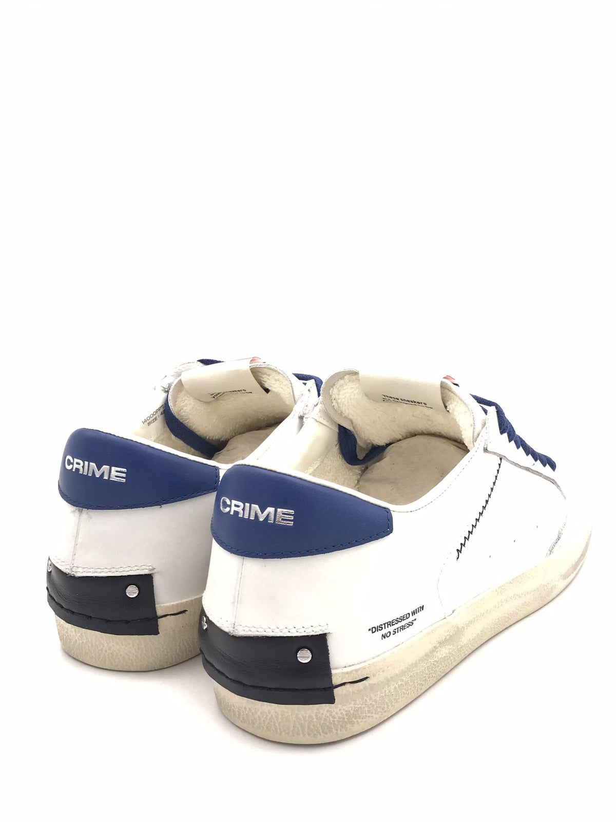 Sneakers uomo Distrassed bianco-blu
