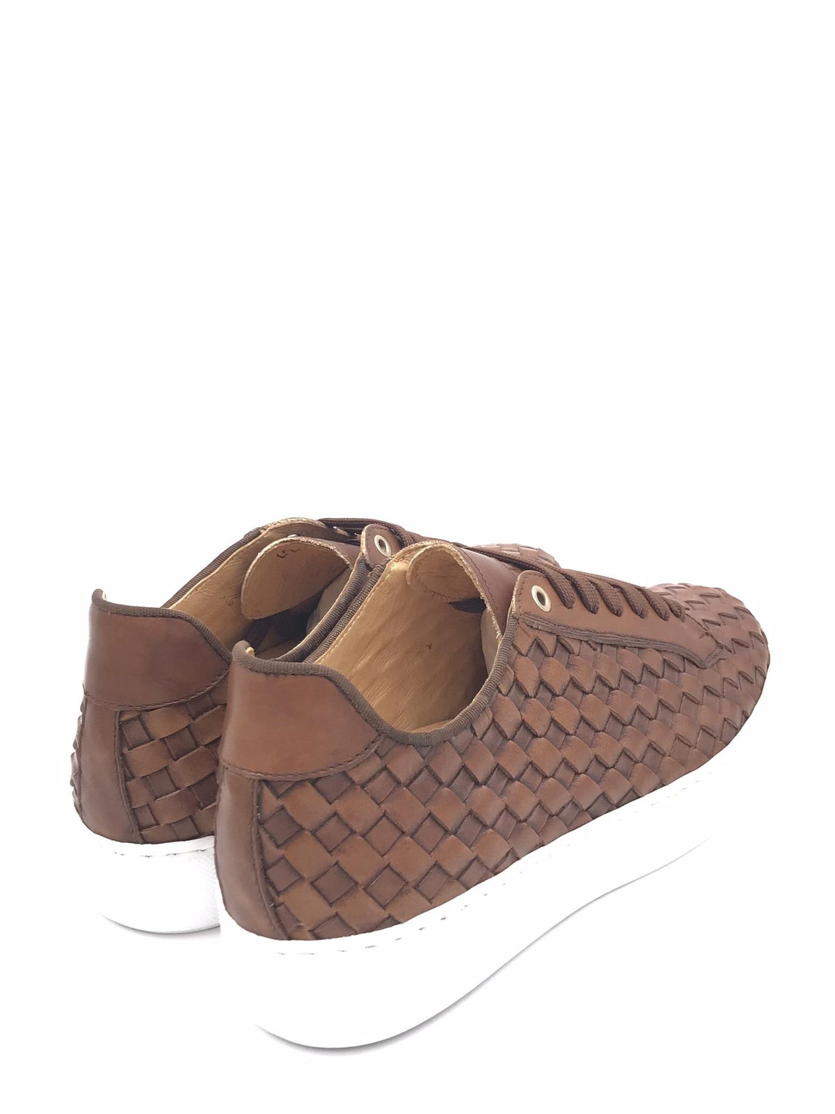 Sneakers uomo in pelle intrecciata blu 526 CUOIO EXTON 