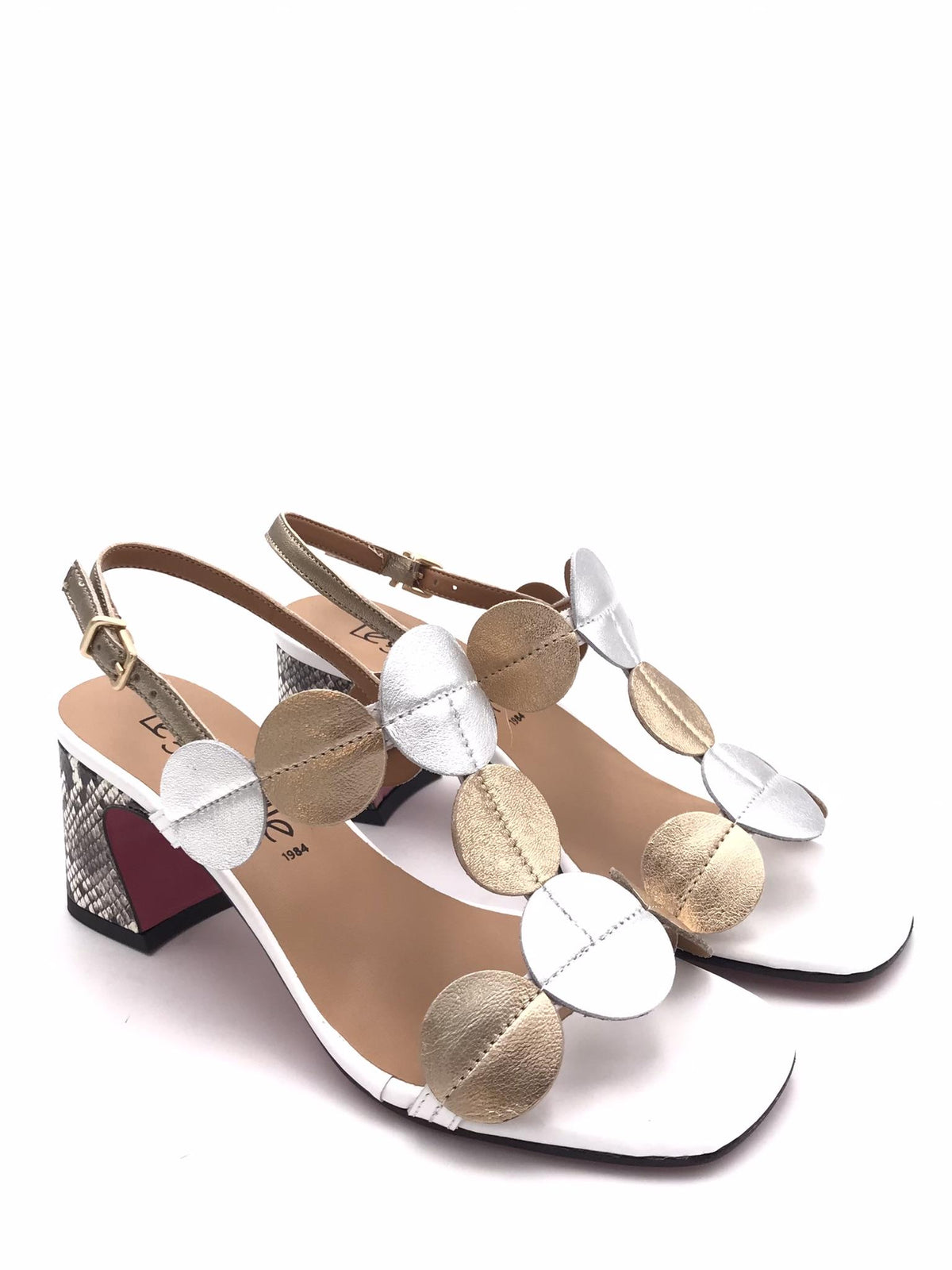 Sandali in pelle platino-argento 616 PLATINO/ARGENTO LEGAZZELLE 