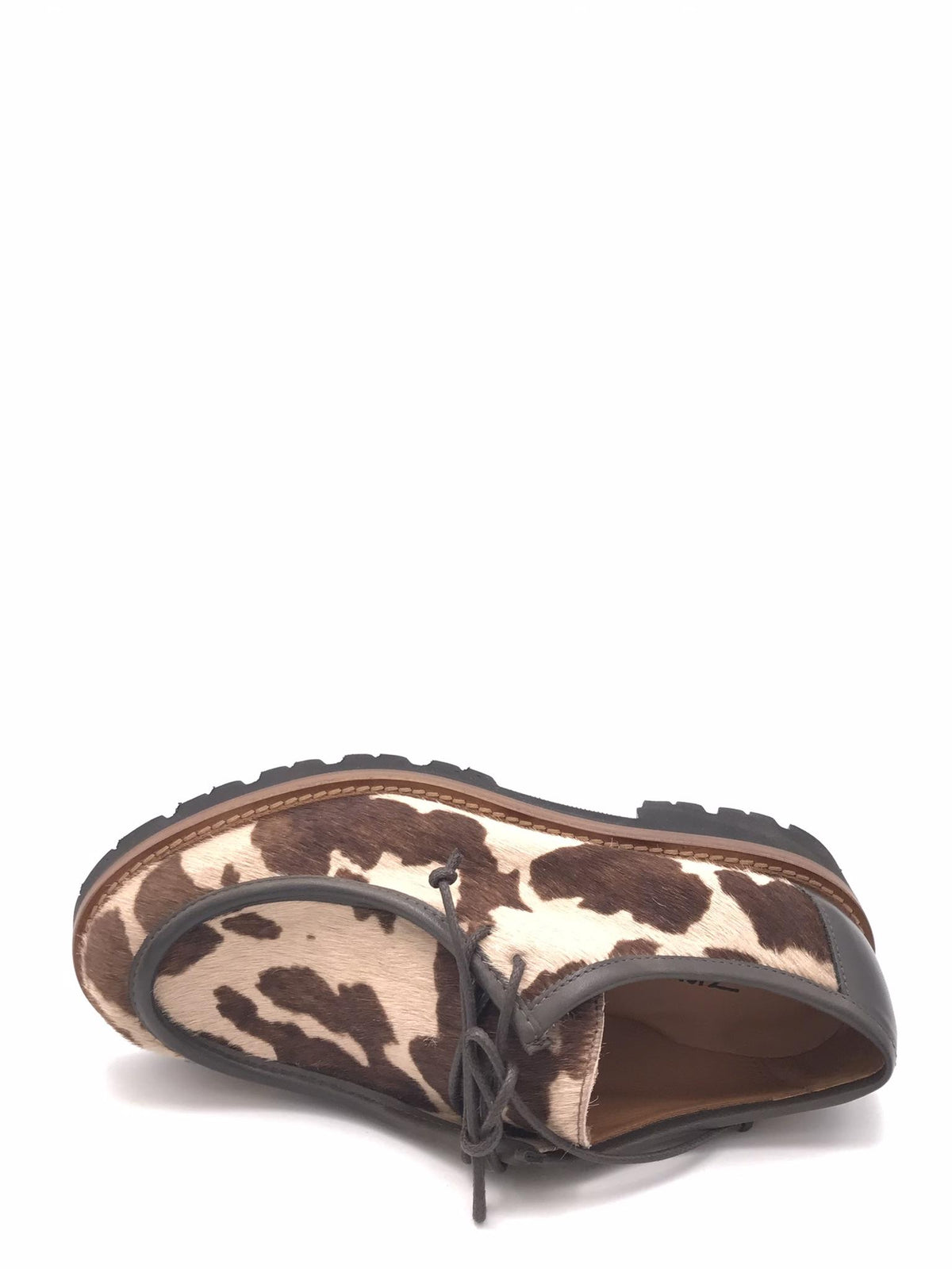 Scarpa ingegnere in cavallino muccato marrone e beige 3225 MARRONE-BEIGE ZULIAN 