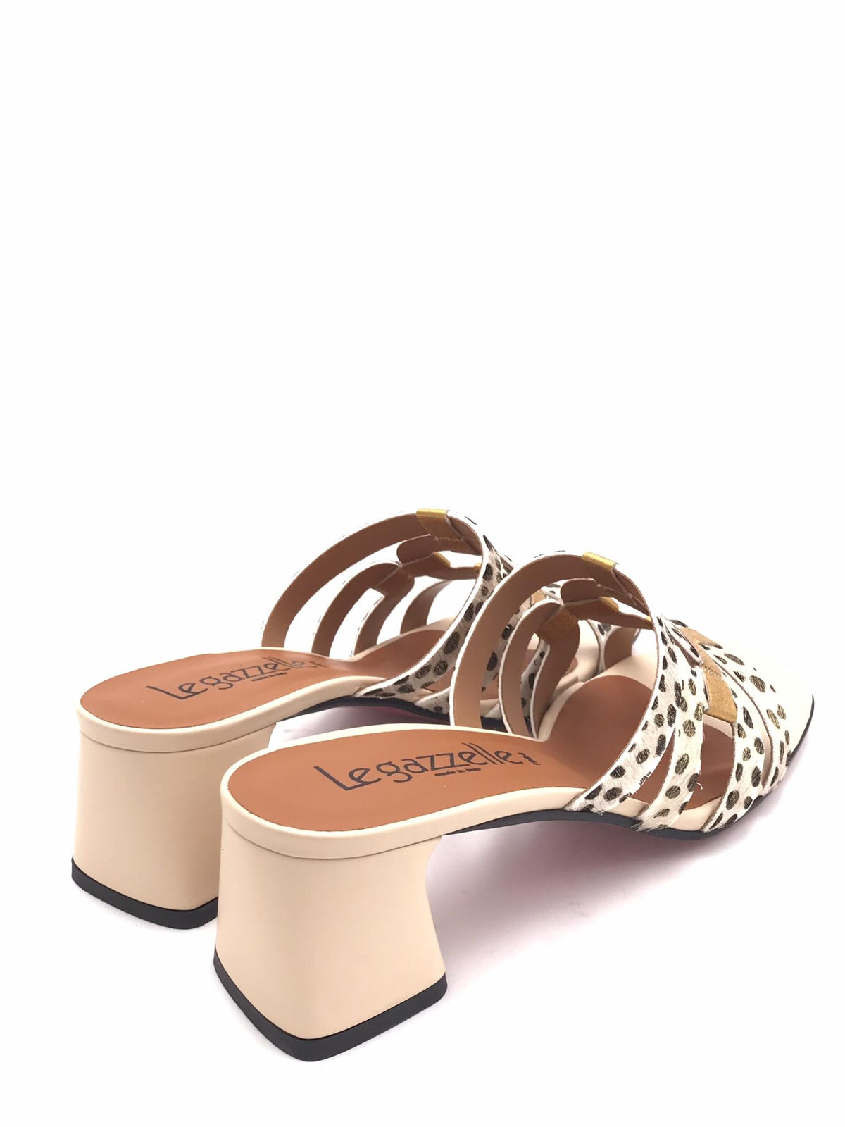 Ciabatta in cavallino bianco/nero 520 MULTICOLOR LEGAZZELLE 