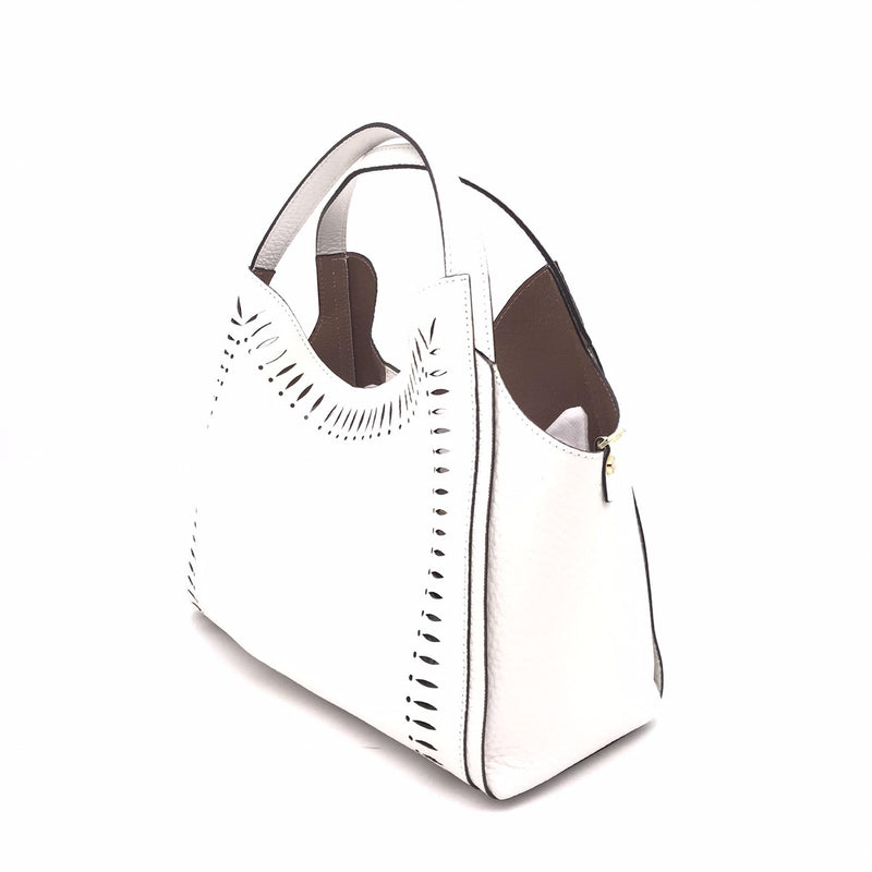 Borsa destrutturata Serena small bianca 2788T BIANCO LORISTELLA 