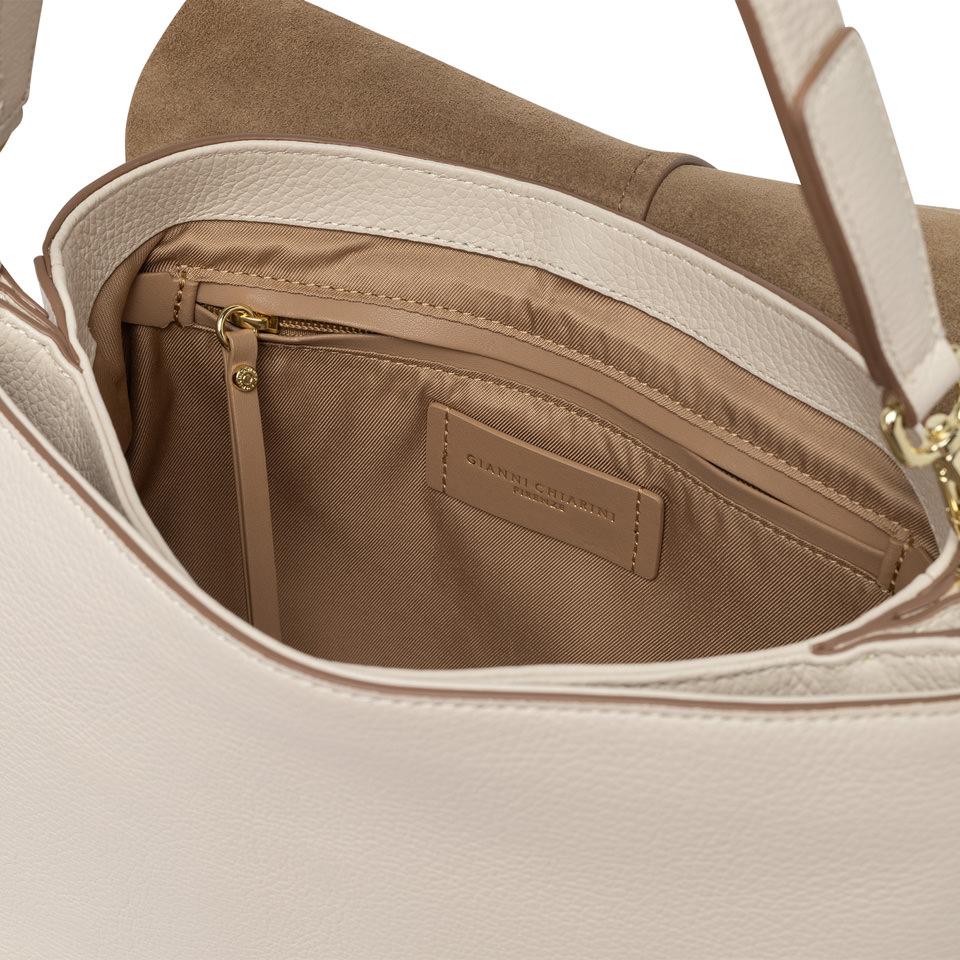 Borsa Helena round large marble BS6037 LATTE GIANNI CHIARINI 