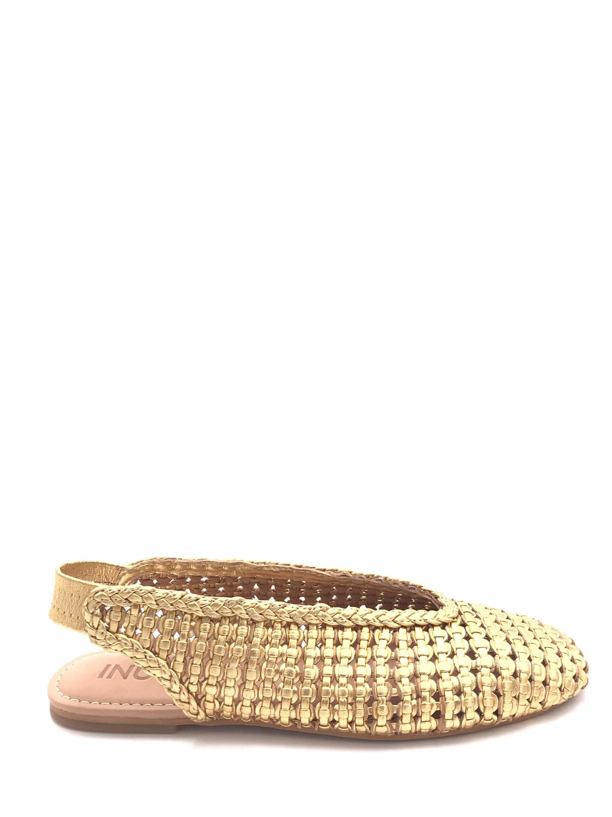 Slingback in pelle intrecciata H26110 ORO INUOVO 
