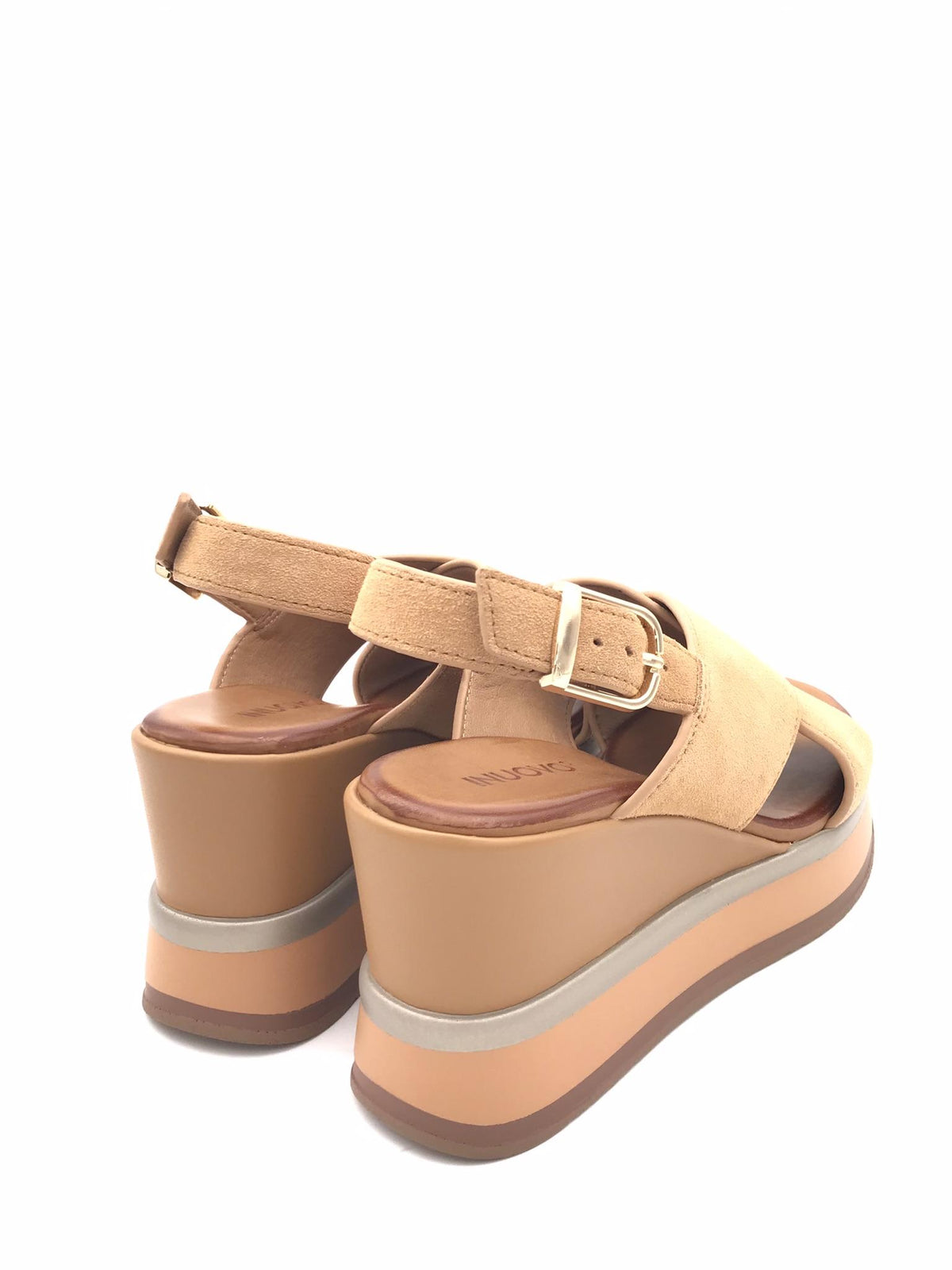Sandalo donna in camoscio coconut B37010 CUOIO INUOVO 