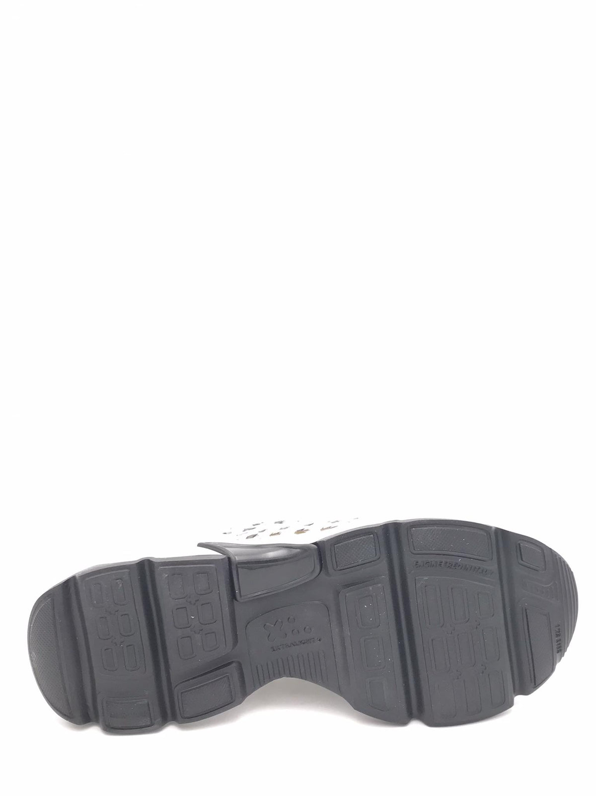 Sneakers donna City bianca-argento