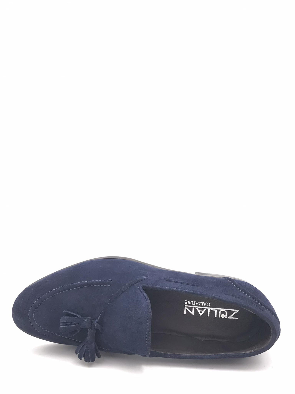 Mocassino elegante uomo in camoscio blu