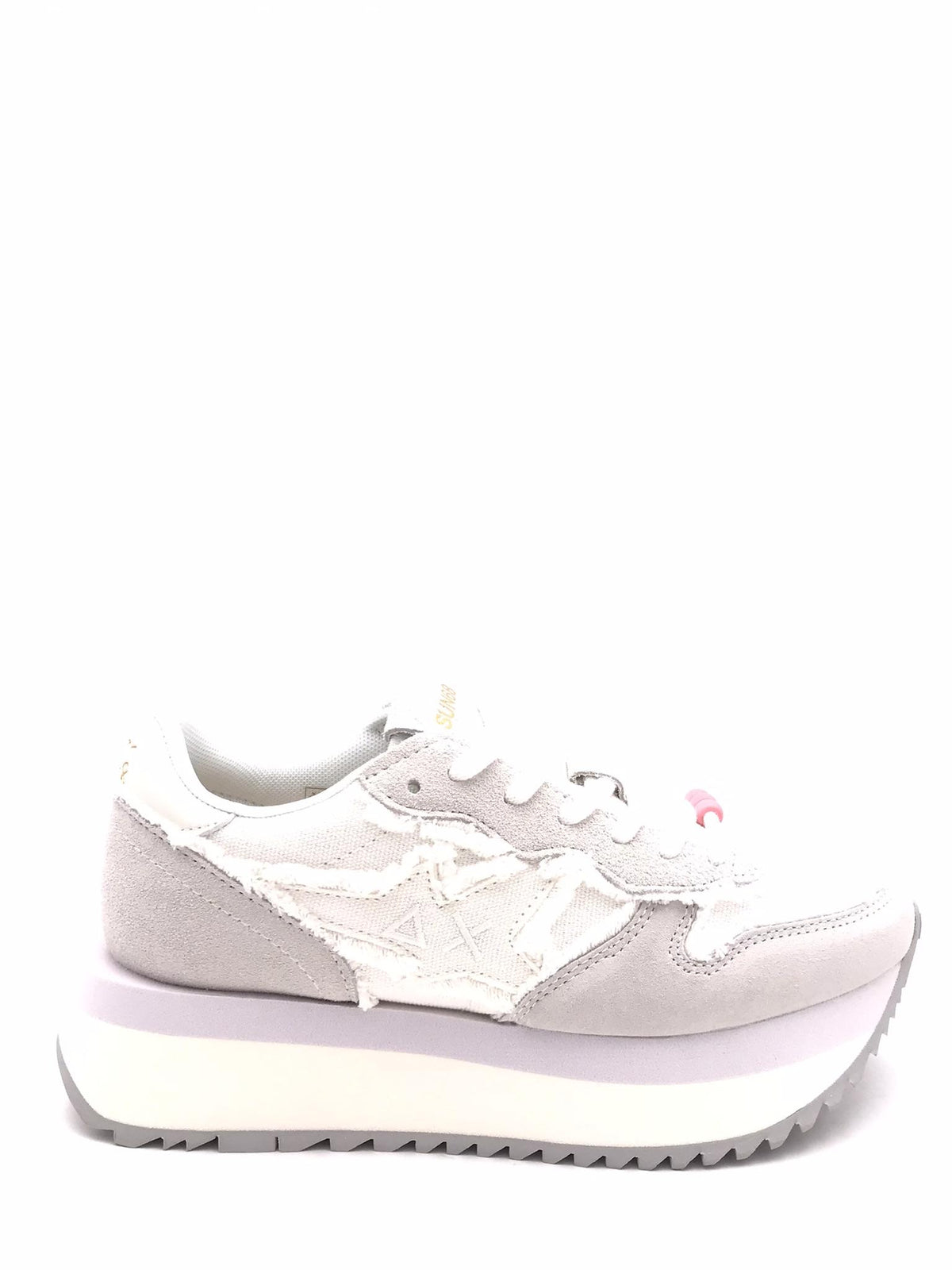 Sneakers donna Big stargirl canvas bianco-panna
