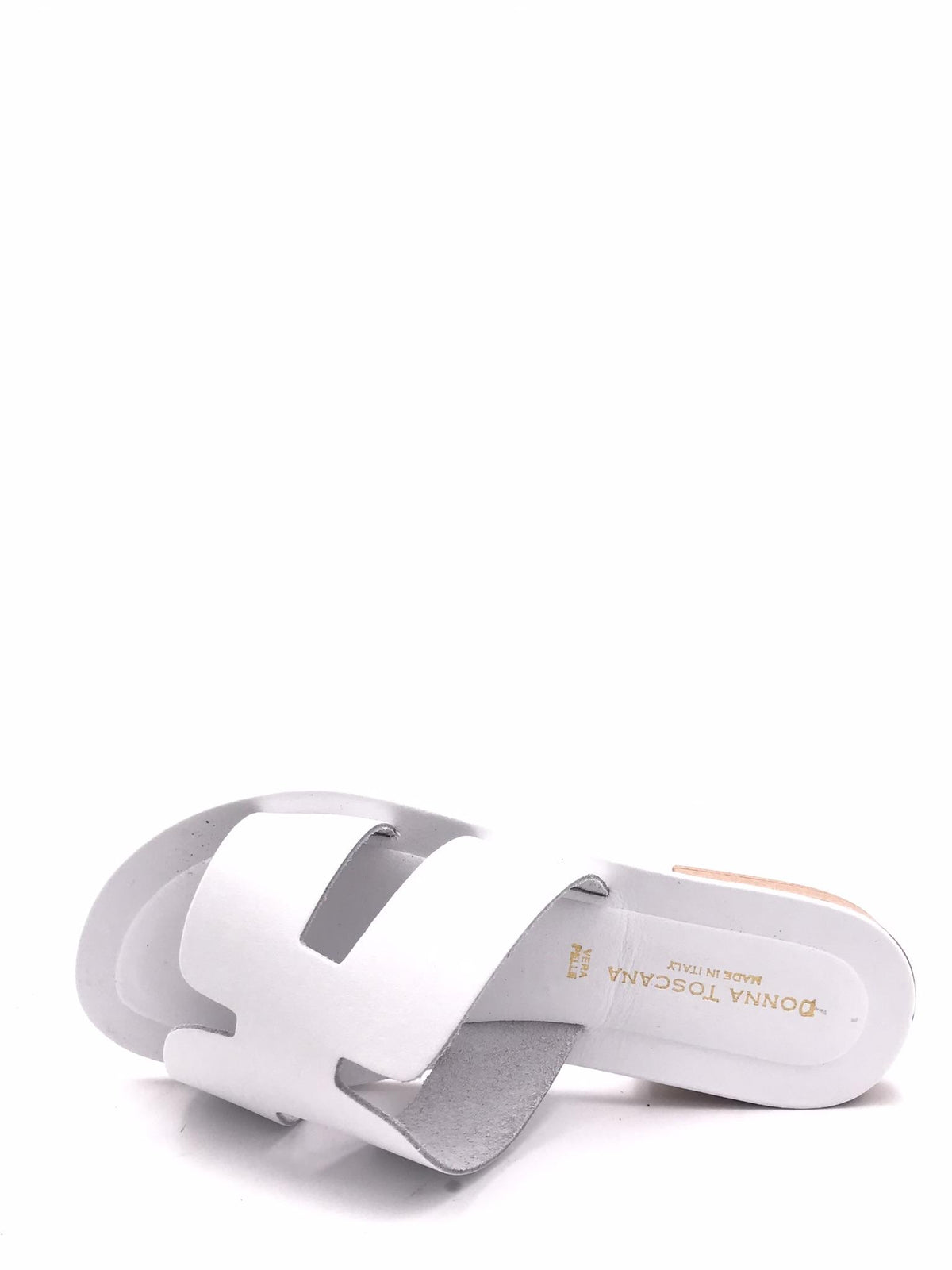Ciabatta in pelle bianca LIDO 501 BIANCA DONNA TOSCANA 