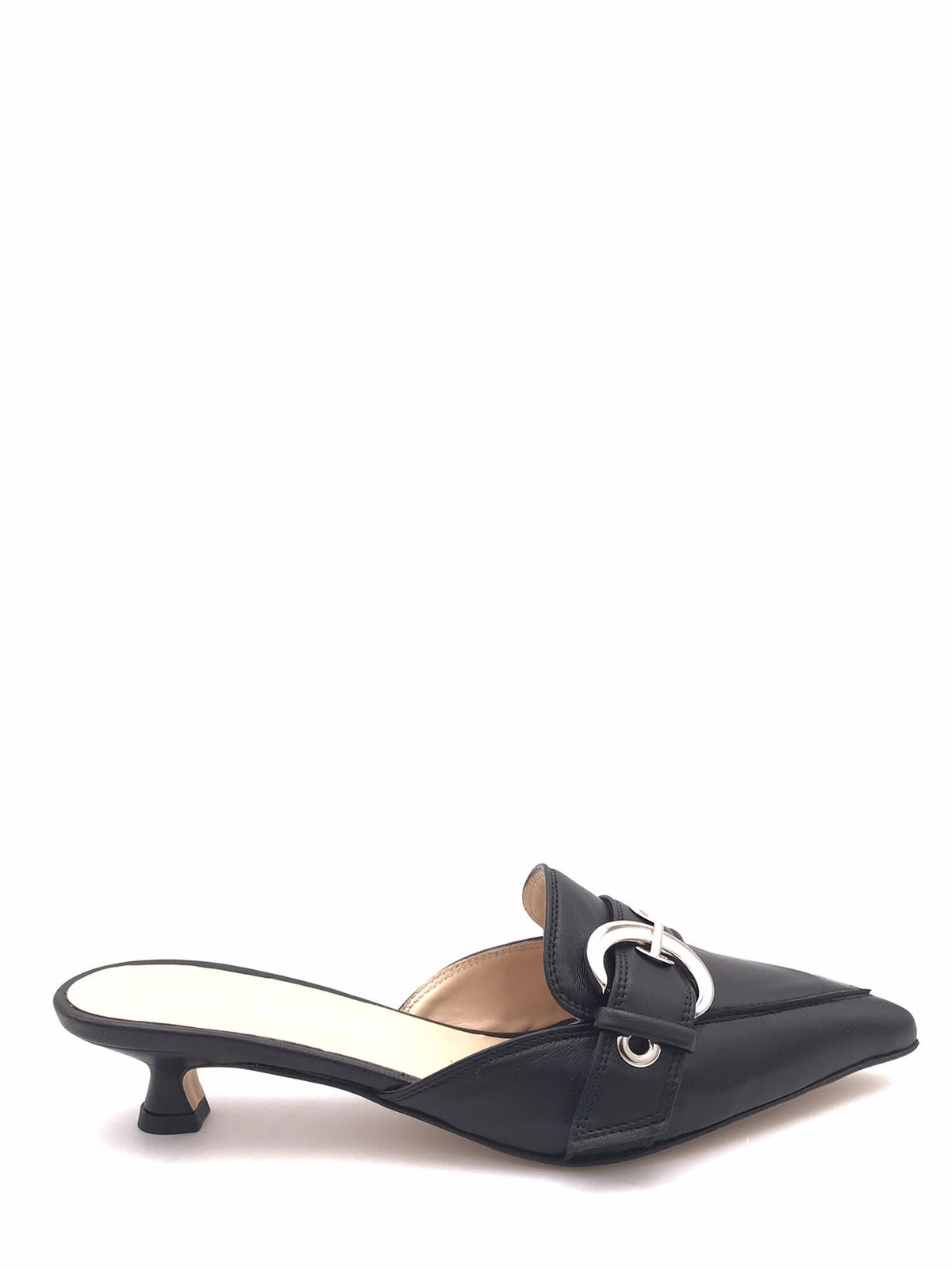 Sabot Anit-couture in pelle nera