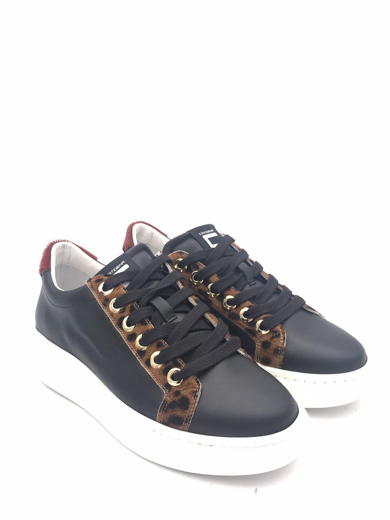Sneakers donna basic nero-leo 850 NERO/LEO CATERINA C 